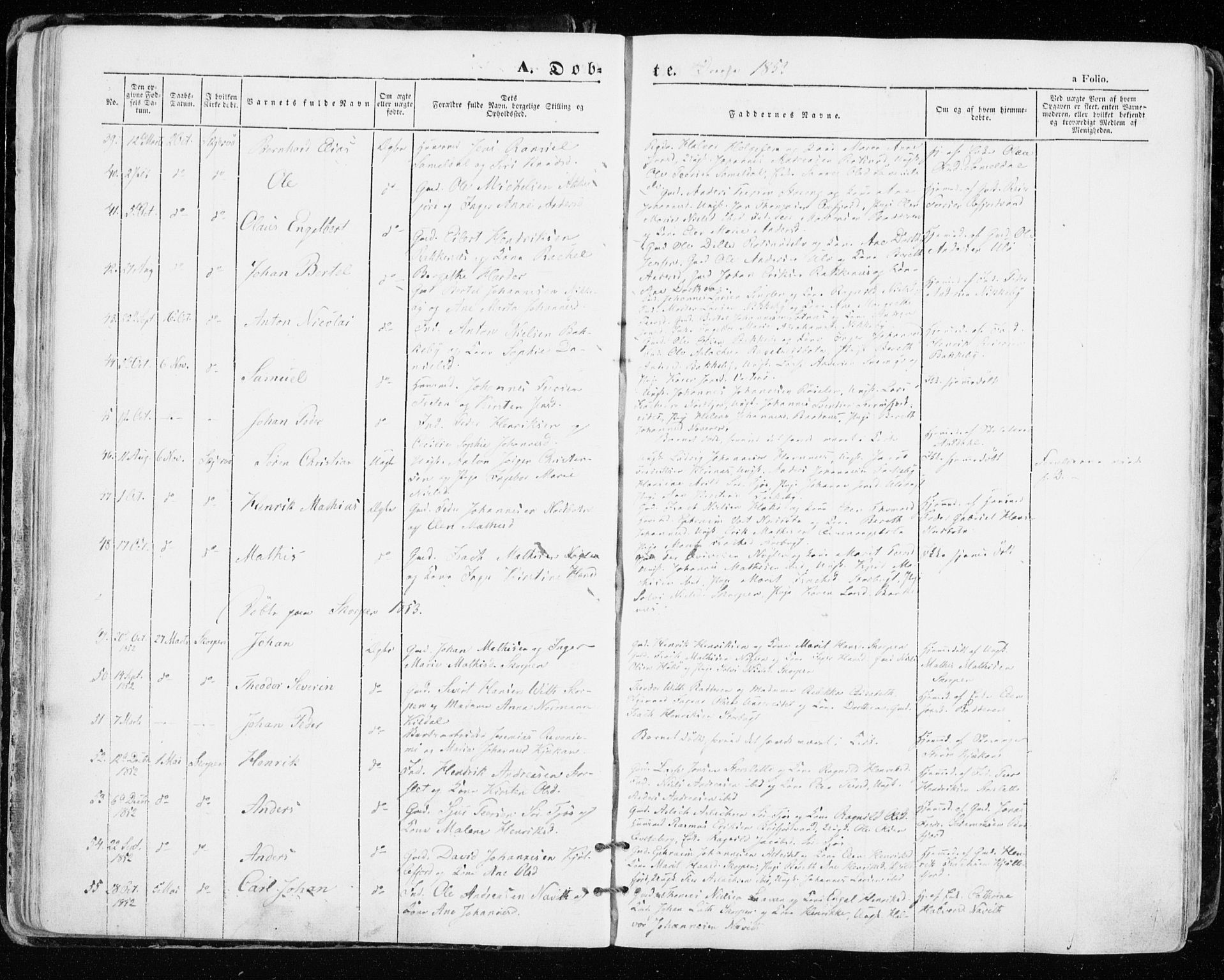 Skjervøy sokneprestkontor, SATØ/S-1300/H/Ha/Haa/L0006kirke: Parish register (official) no. 6, 1848-1859