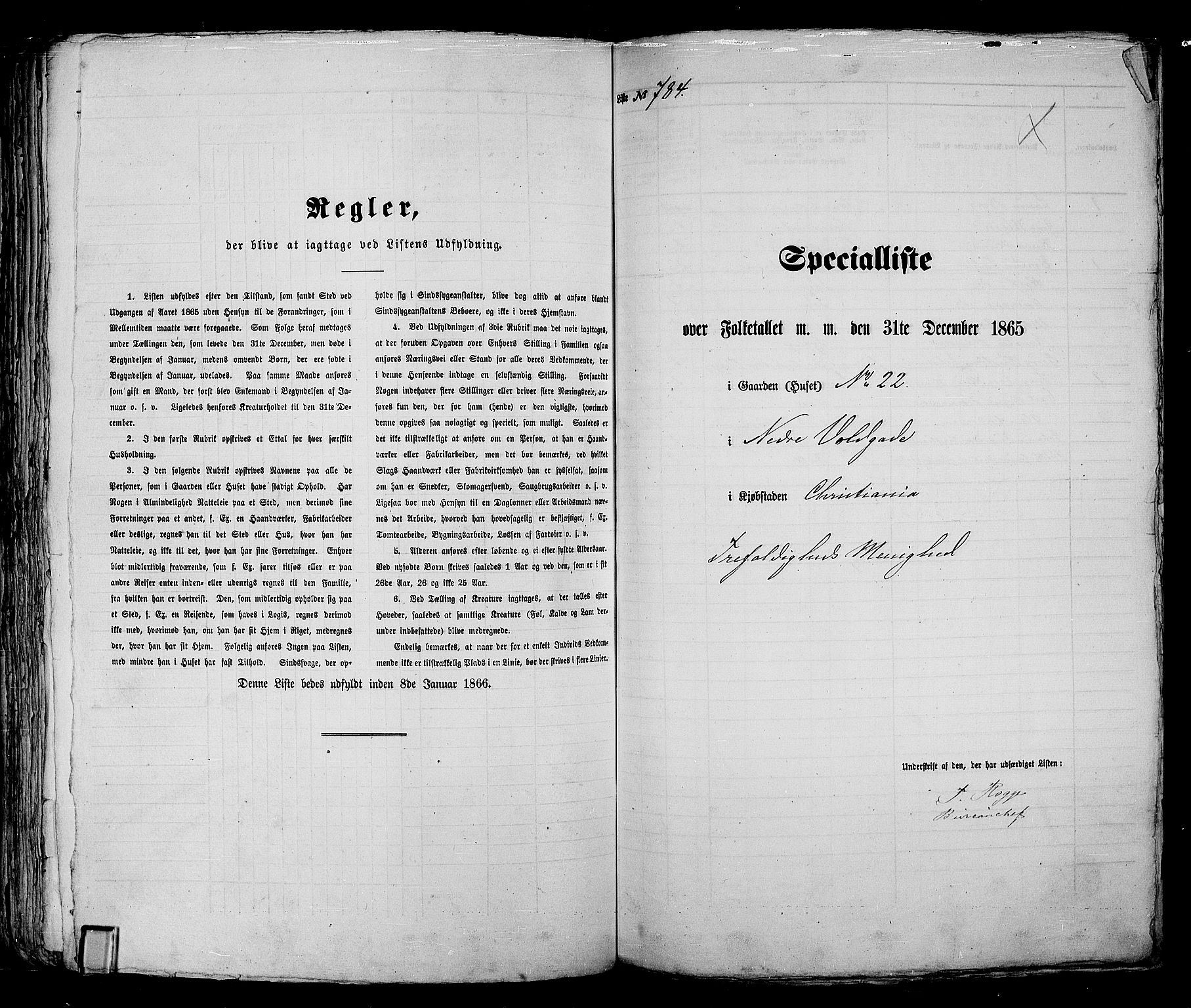 RA, 1865 census for Kristiania, 1865, p. 2001