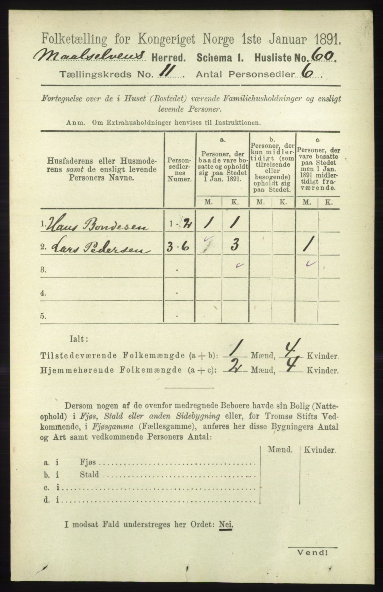 RA, 1891 census for 1924 Målselv, 1891, p. 3251