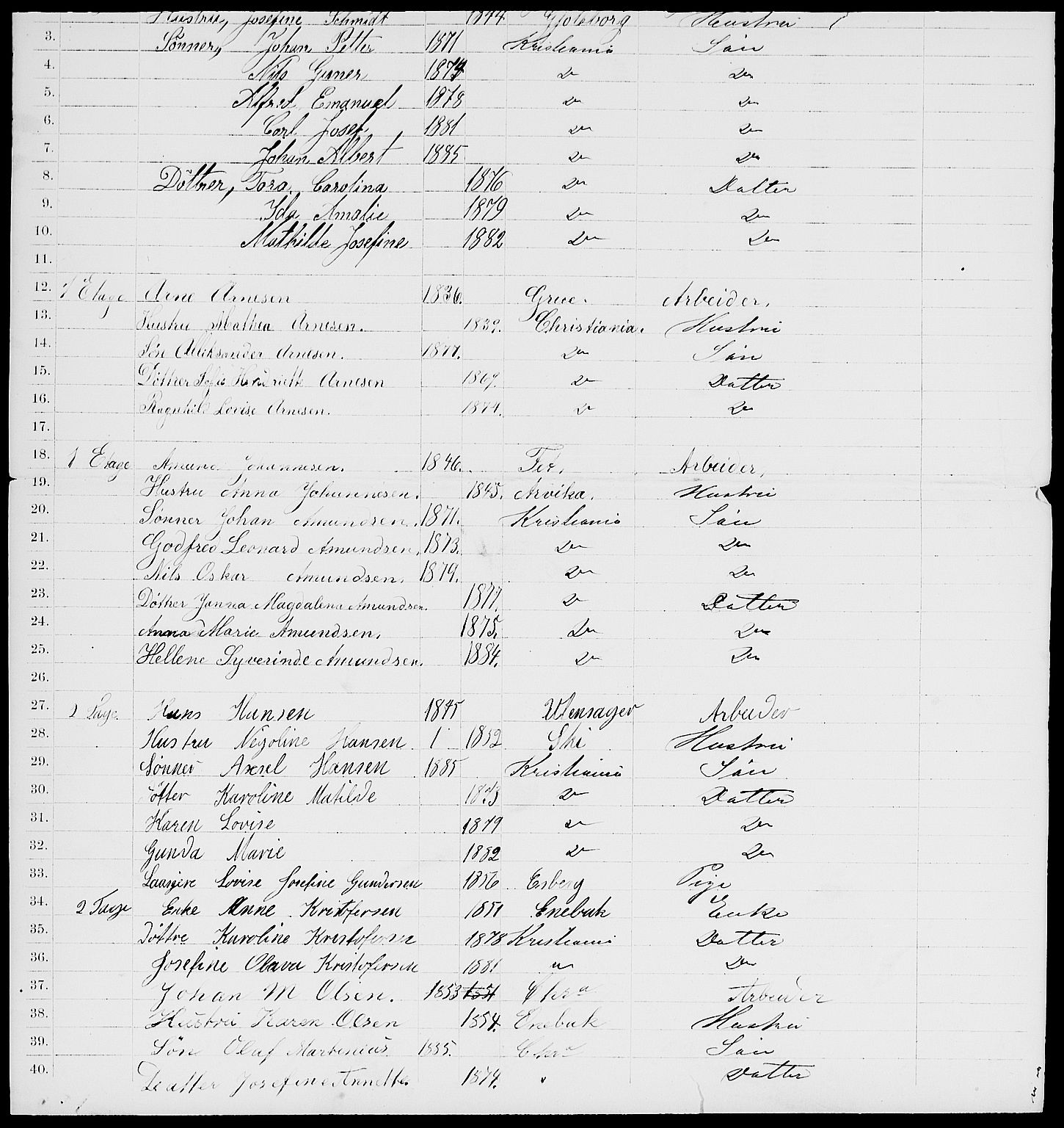 RA, 1885 census for 0301 Kristiania, 1885, p. 8205