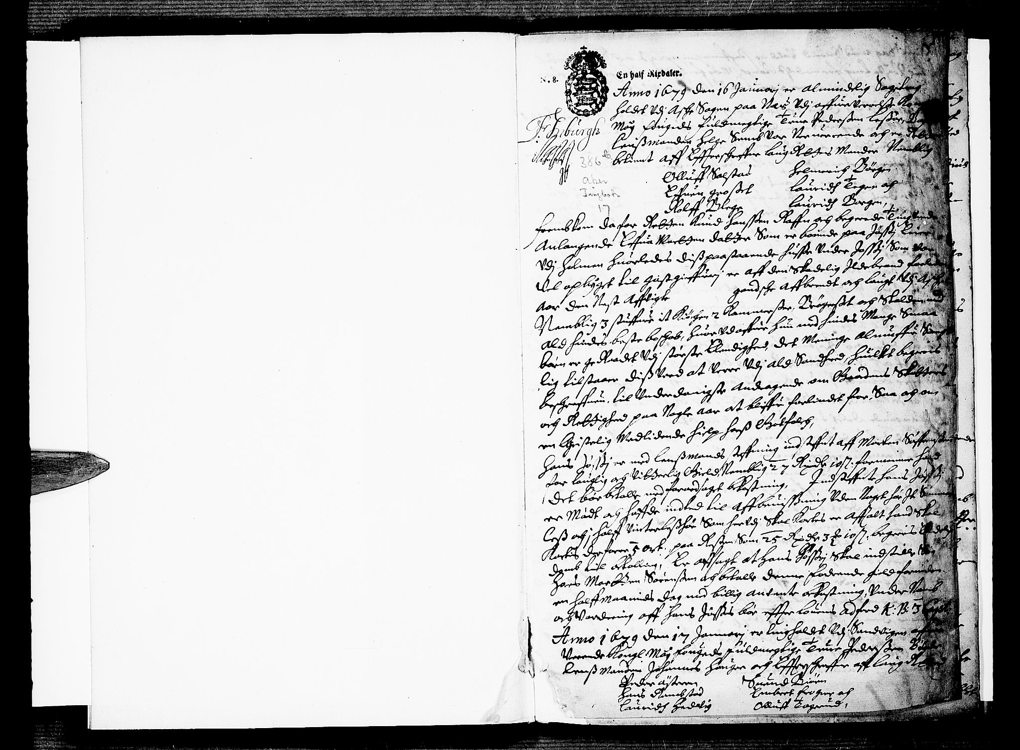 Aker sorenskriveri, SAO/A-10895/F/Fb/L0003/0017: Tingbøker, nr. 12-19 / Tingbok nr. 17, 1679, p. 0b-1a