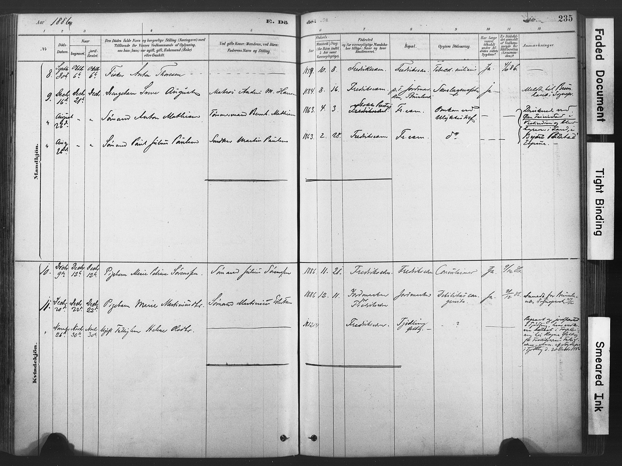 Stavern kirkebøker, SAKO/A-318/F/Fa/L0008: Parish register (official) no. 8, 1878-1905, p. 235