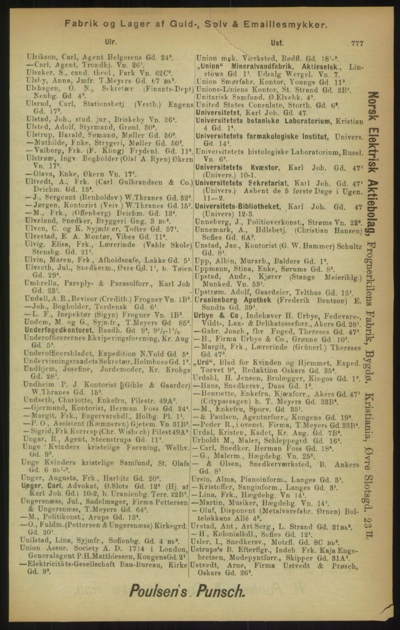 Kristiania/Oslo adressebok, PUBL/-, 1900, p. 777