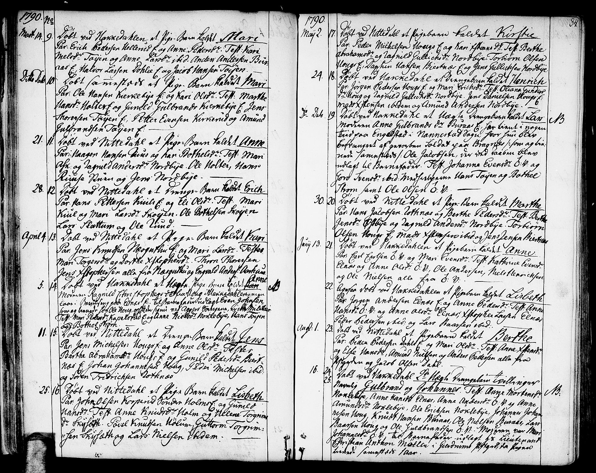 Nittedal prestekontor Kirkebøker, SAO/A-10365a/F/Fa/L0002: Parish register (official) no. I 2, 1779-1814, p. 34
