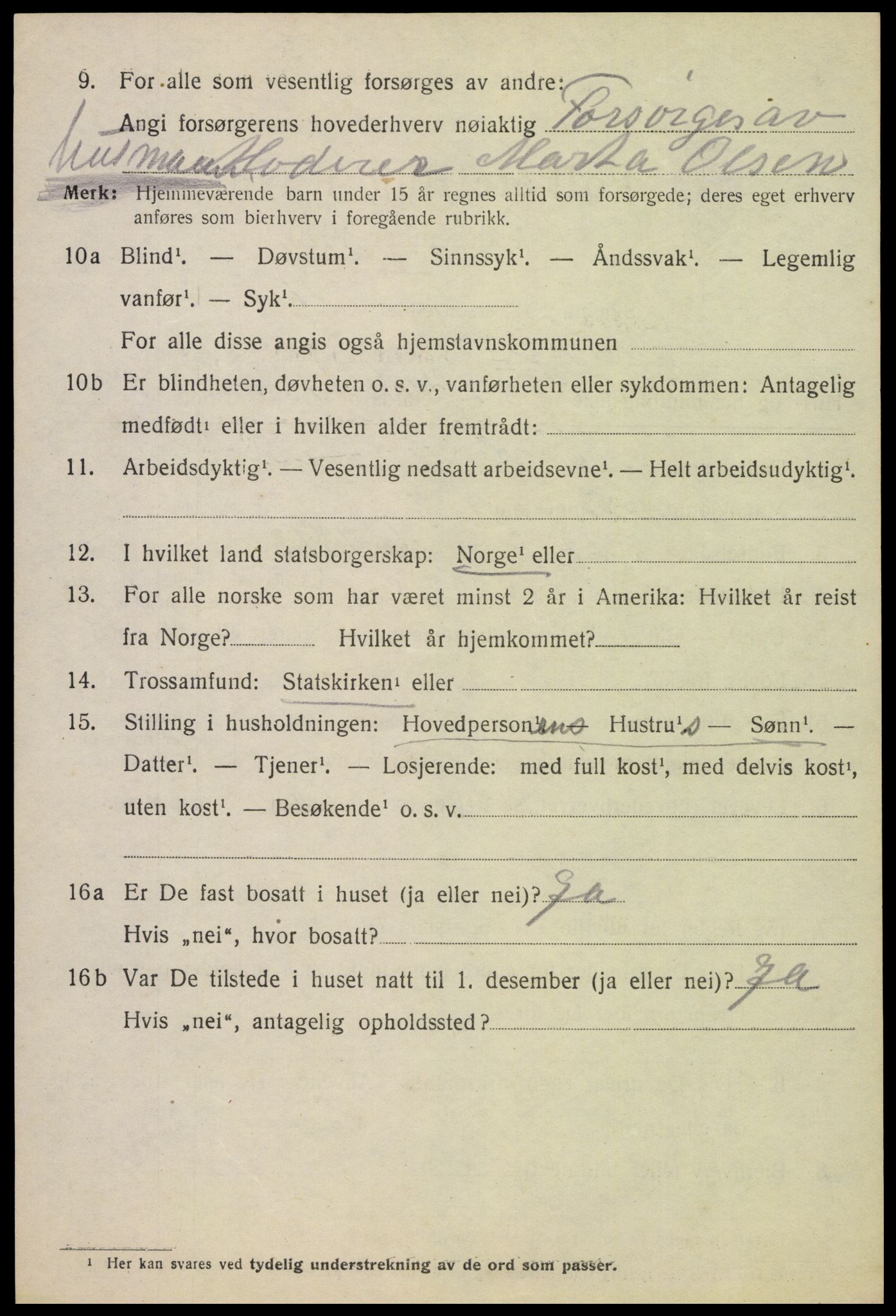 SAH, 1920 census for Stange, 1920, p. 14578