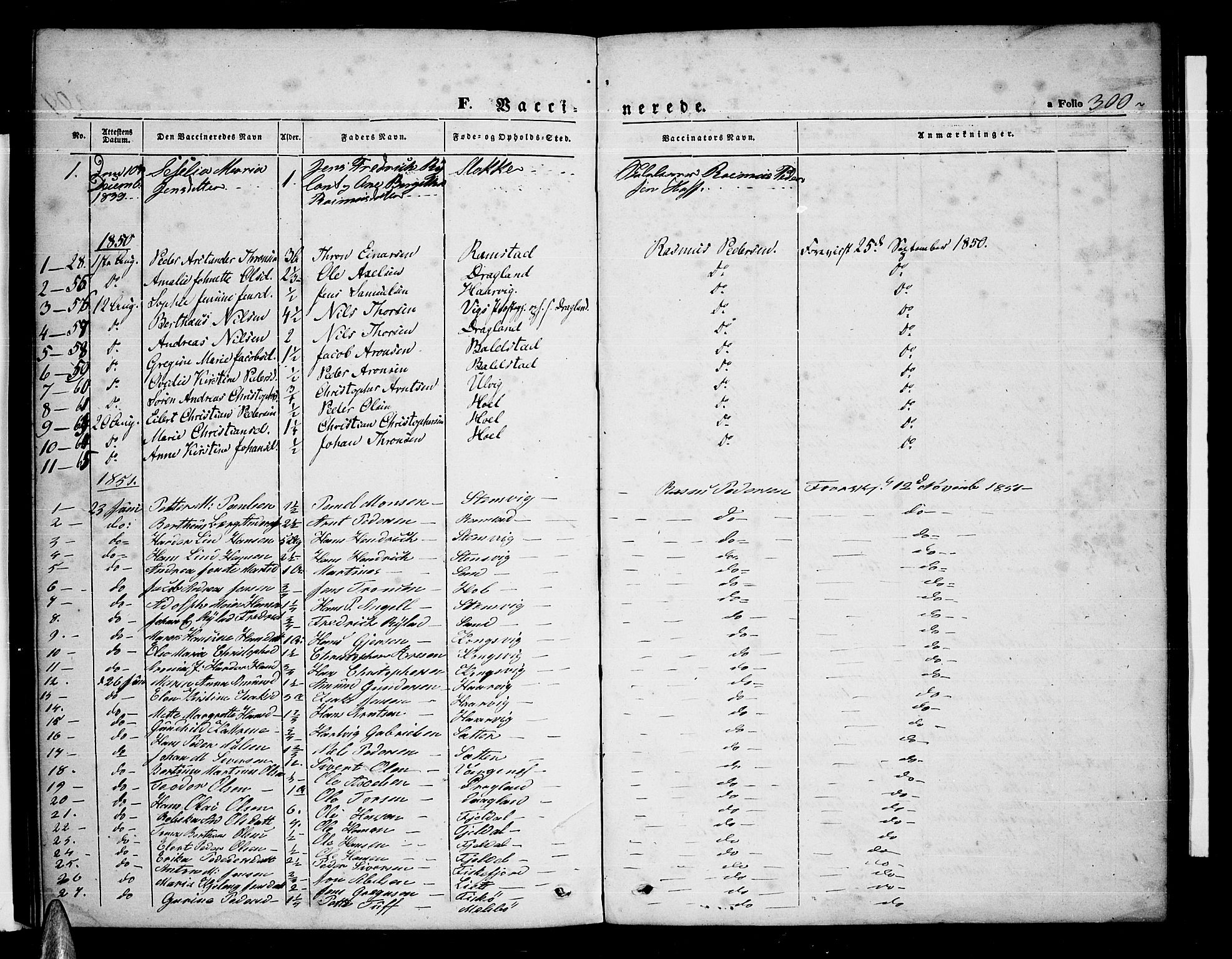 Ministerialprotokoller, klokkerbøker og fødselsregistre - Nordland, AV/SAT-A-1459/865/L0929: Parish register (copy) no. 865C01, 1840-1866, p. 300