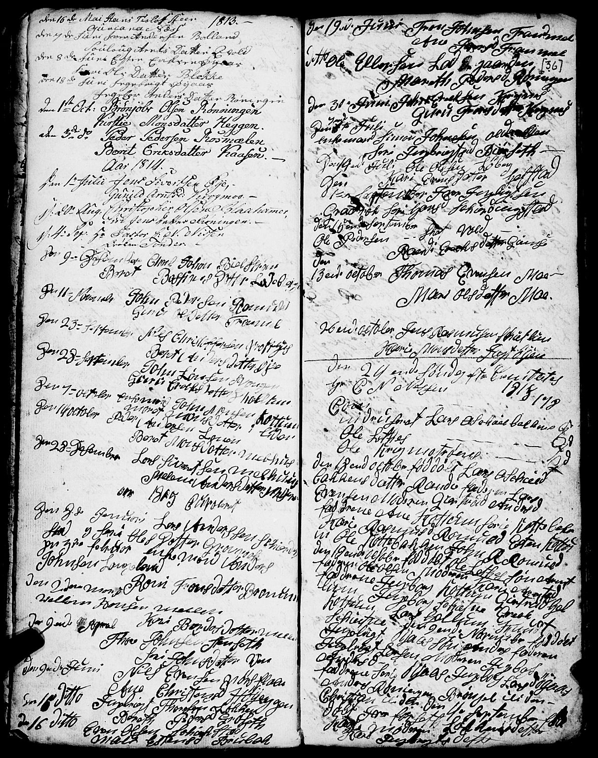Ministerialprotokoller, klokkerbøker og fødselsregistre - Sør-Trøndelag, SAT/A-1456/691/L1091: Parish register (copy) no. 691C02, 1802-1815, p. 36