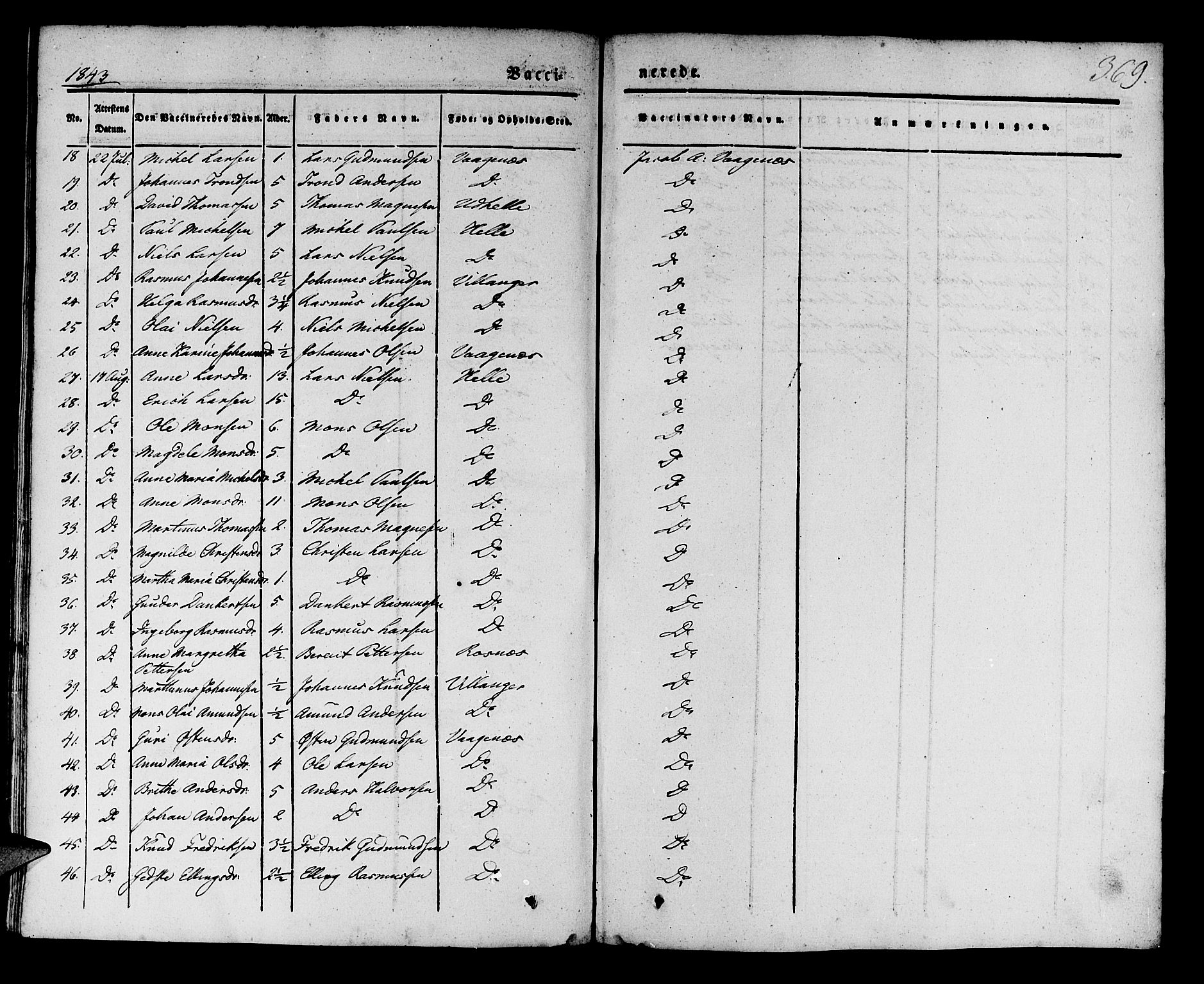 Manger sokneprestembete, SAB/A-76801/H/Haa: Parish register (official) no. A 5, 1839-1848, p. 369