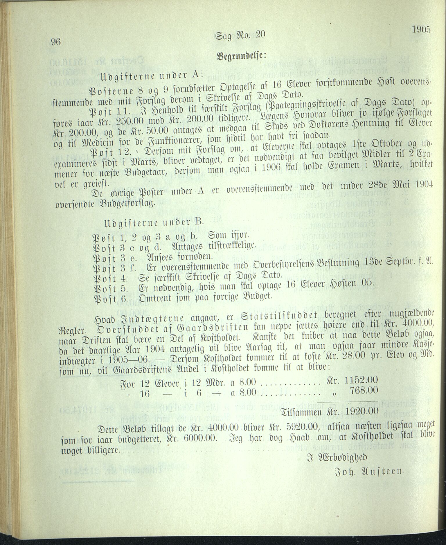 Vestfold fylkeskommune. Fylkestinget, VEMU/A-1315/A/Ab/Abb/L0052: Fylkestingsforhandlinger, 1905, p. 96