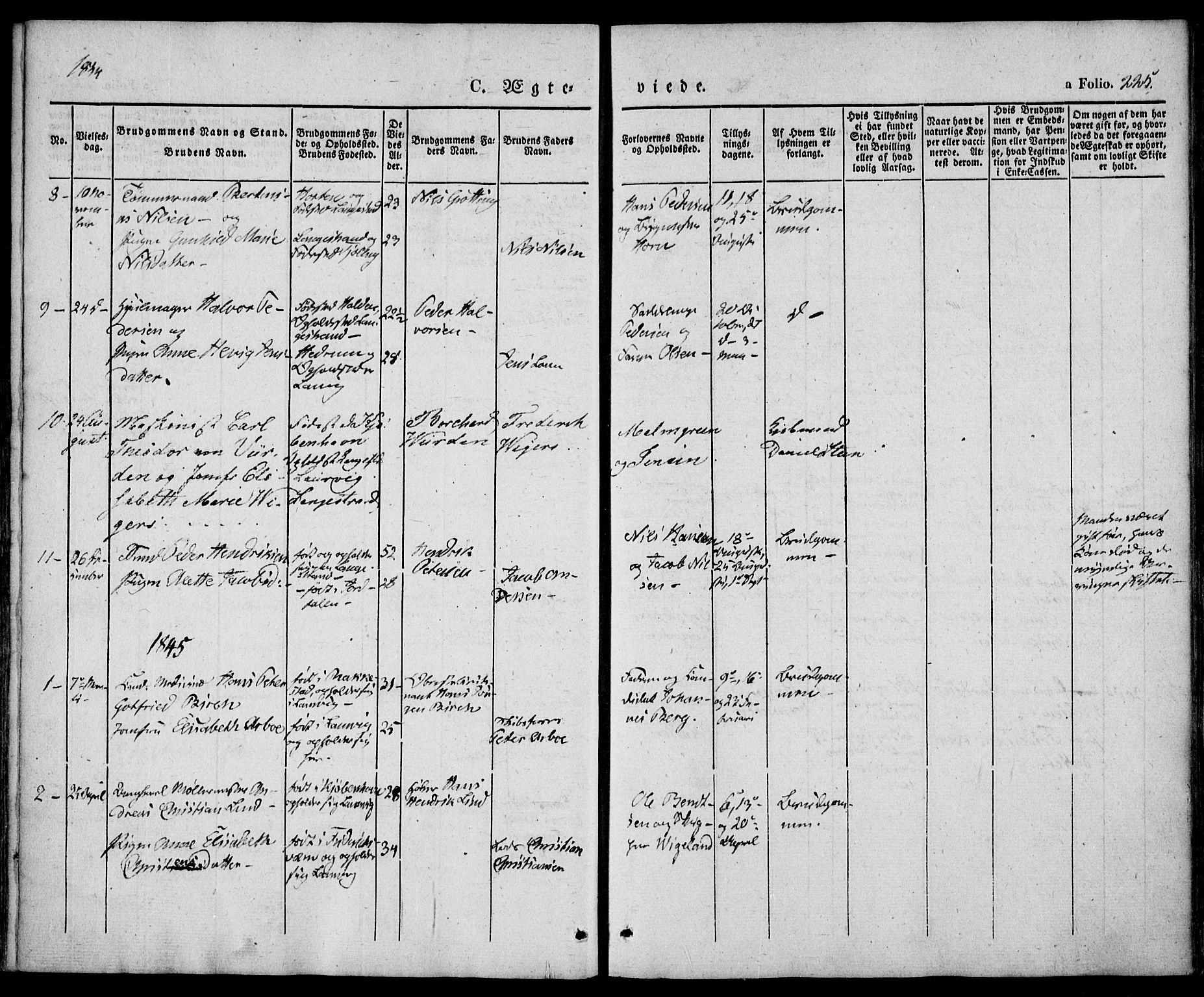 Larvik kirkebøker, SAKO/A-352/F/Fb/L0003: Parish register (official) no. II 3, 1842-1856, p. 225