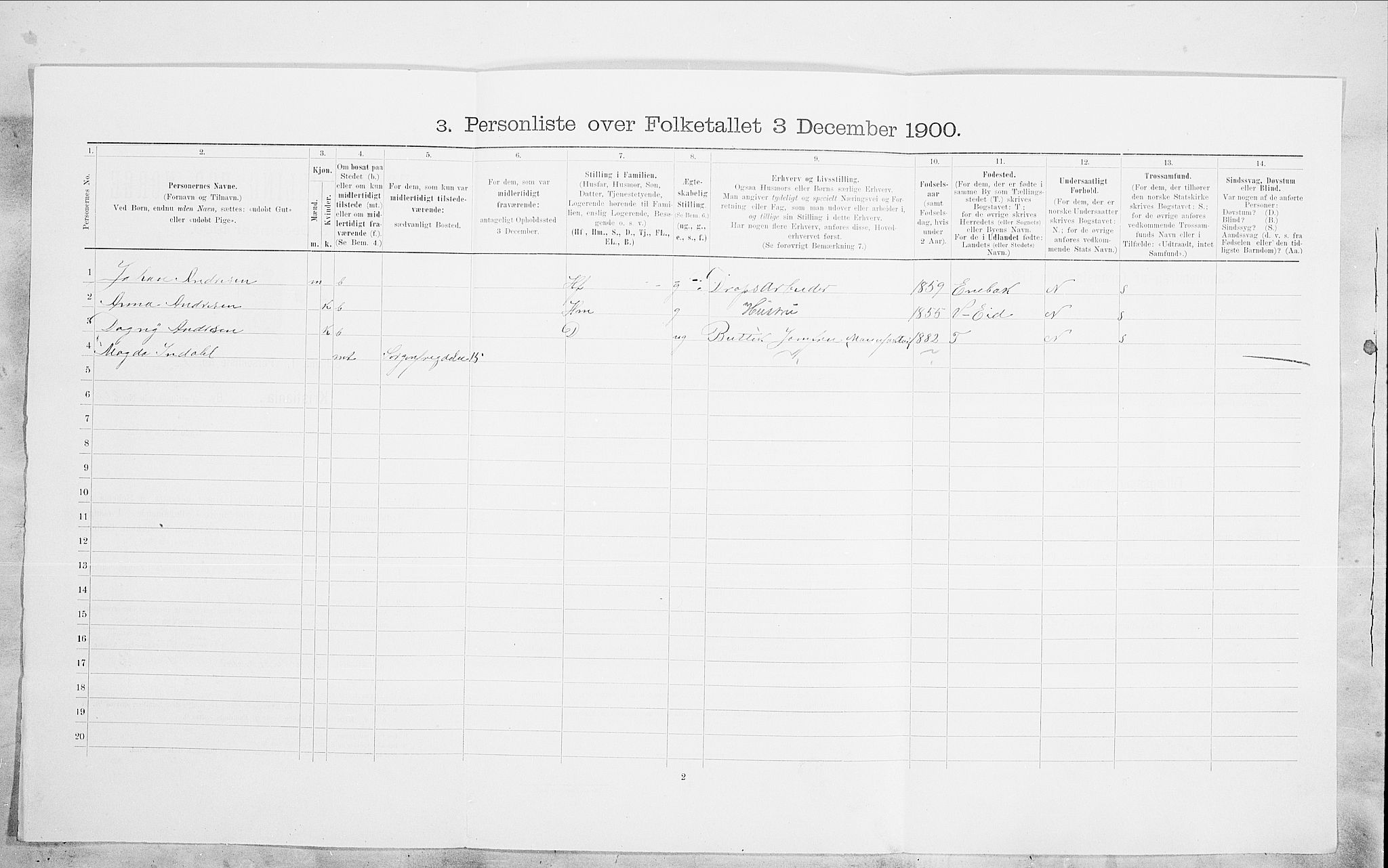 SAO, 1900 census for Kristiania, 1900, p. 86742