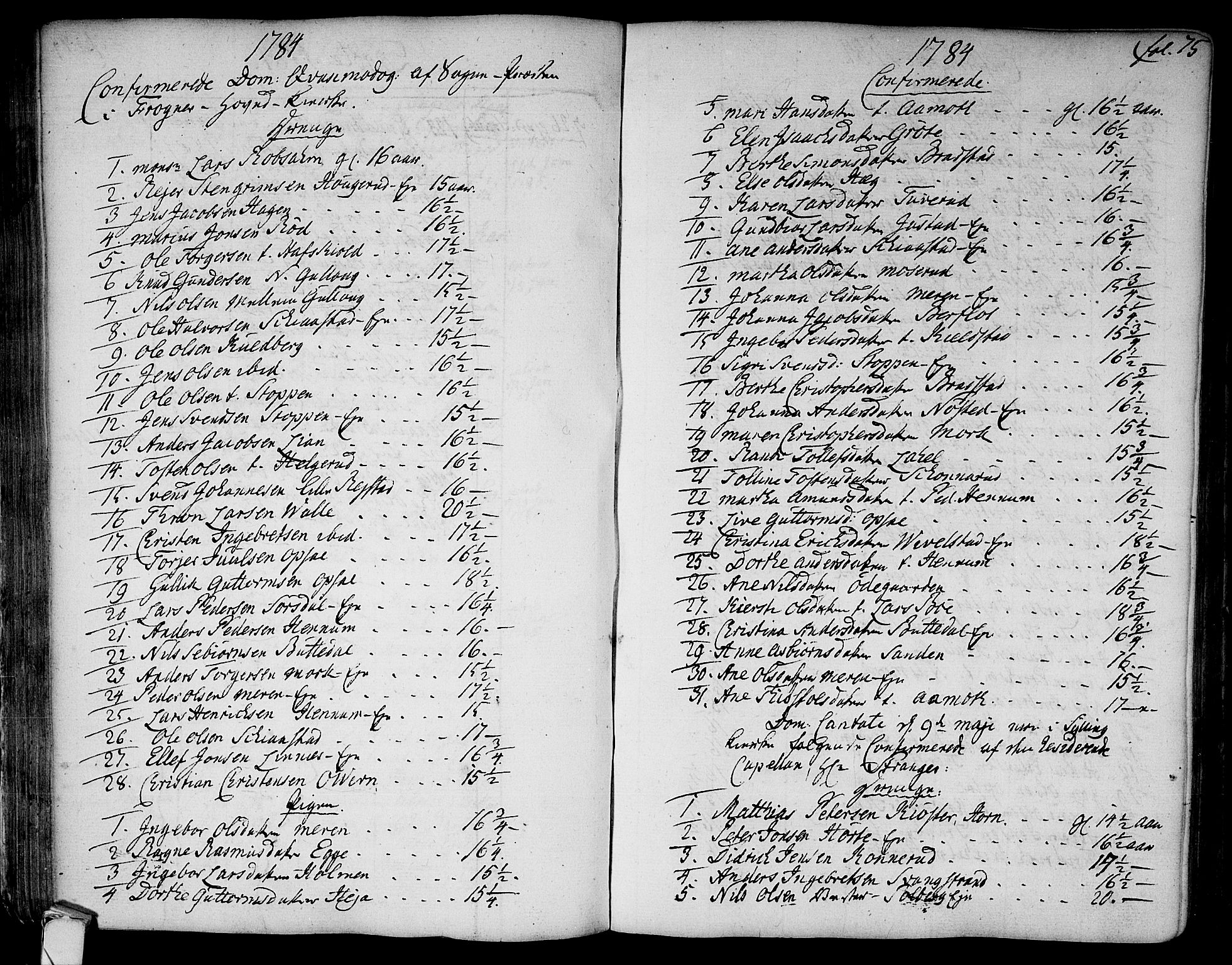 Lier kirkebøker, SAKO/A-230/F/Fa/L0006: Parish register (official) no. I 6, 1777-1794, p. 75