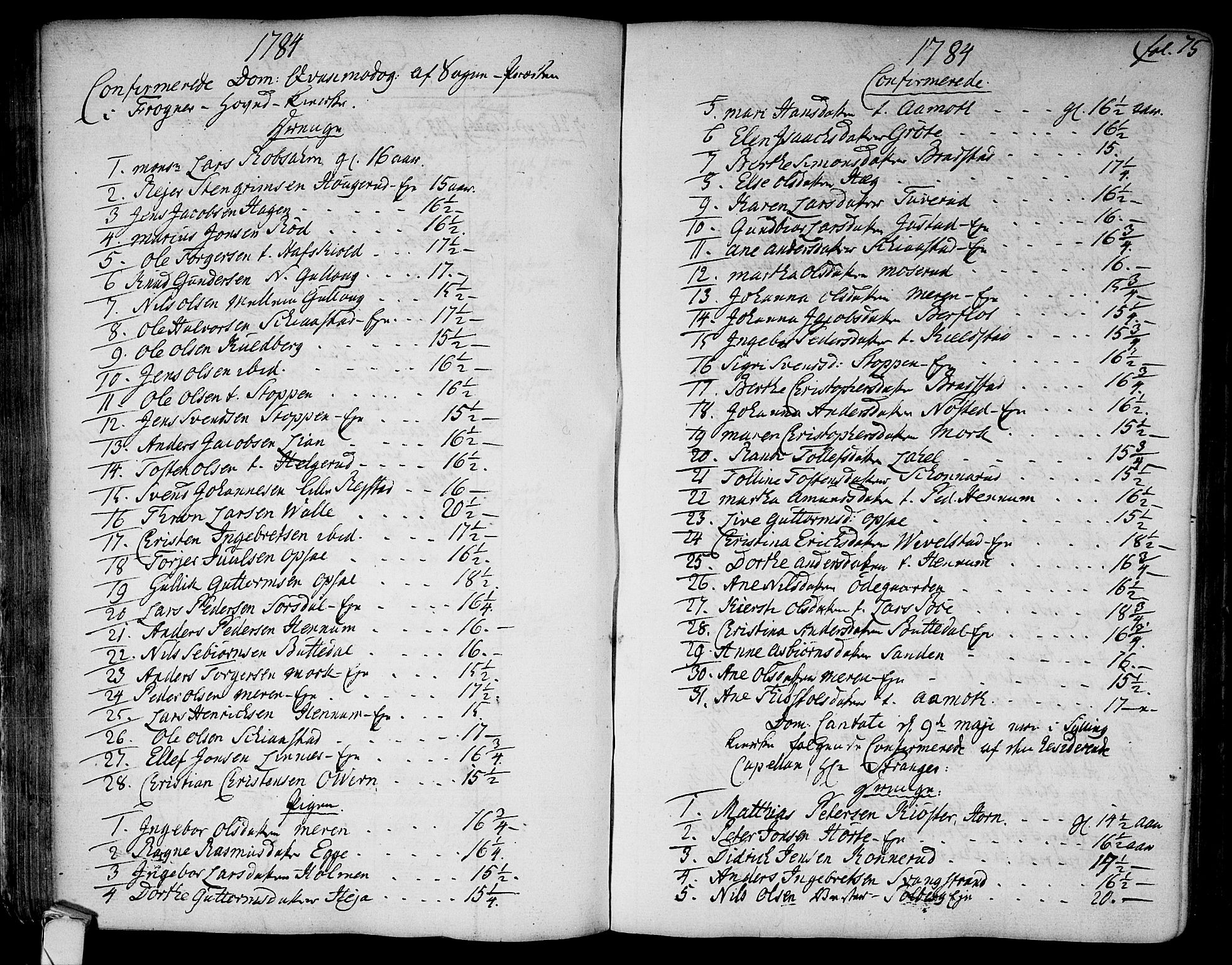 Lier kirkebøker, AV/SAKO-A-230/F/Fa/L0006: Parish register (official) no. I 6, 1777-1794, p. 75
