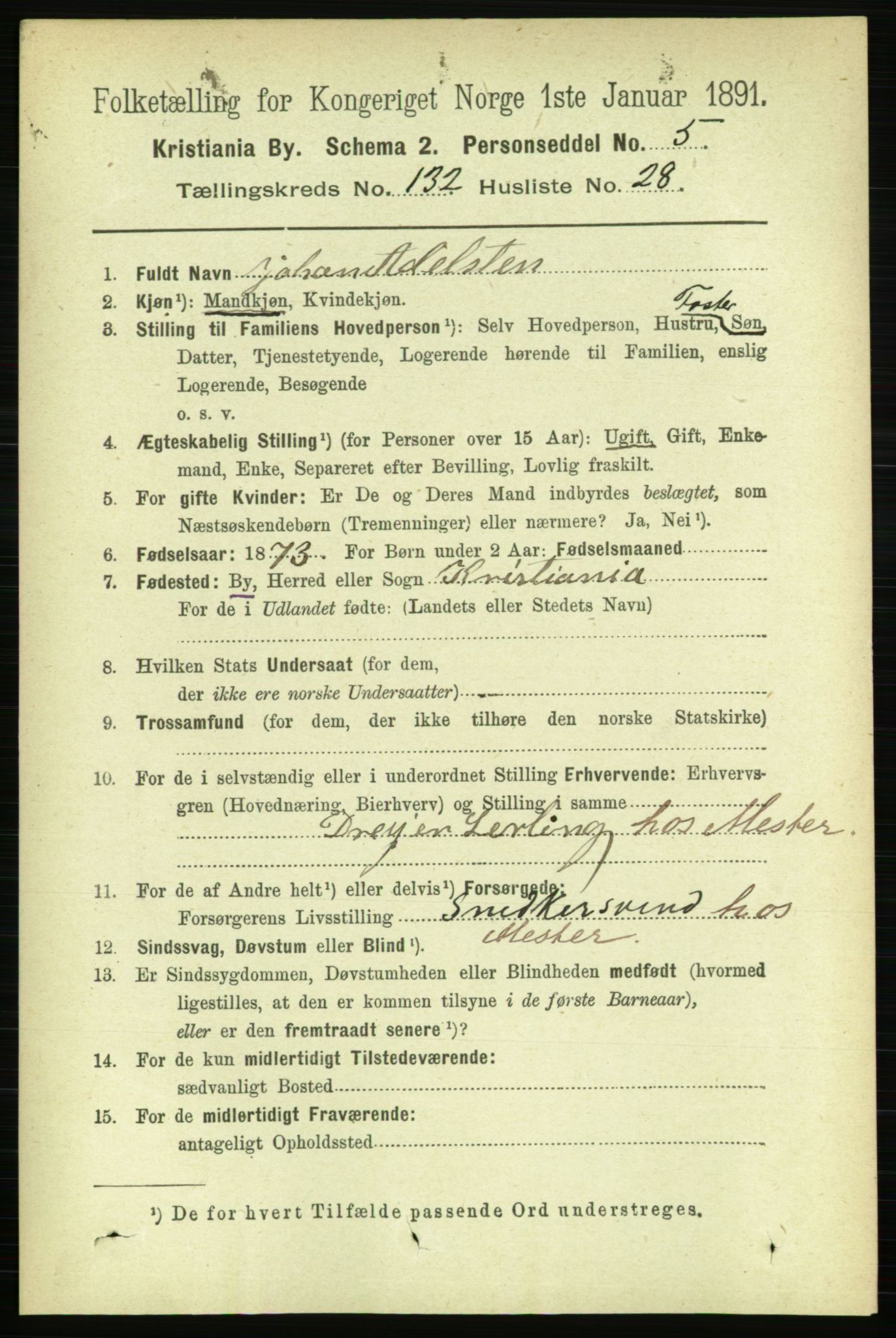 RA, 1891 census for 0301 Kristiania, 1891, p. 71782