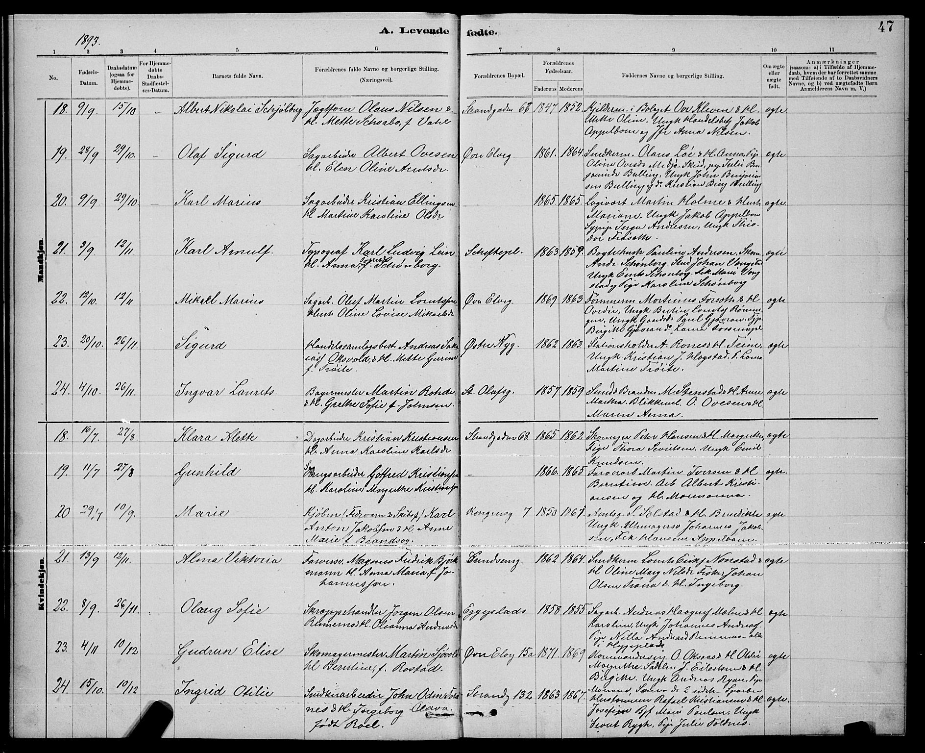 Ministerialprotokoller, klokkerbøker og fødselsregistre - Nord-Trøndelag, SAT/A-1458/739/L0374: Parish register (copy) no. 739C02, 1883-1898, p. 47