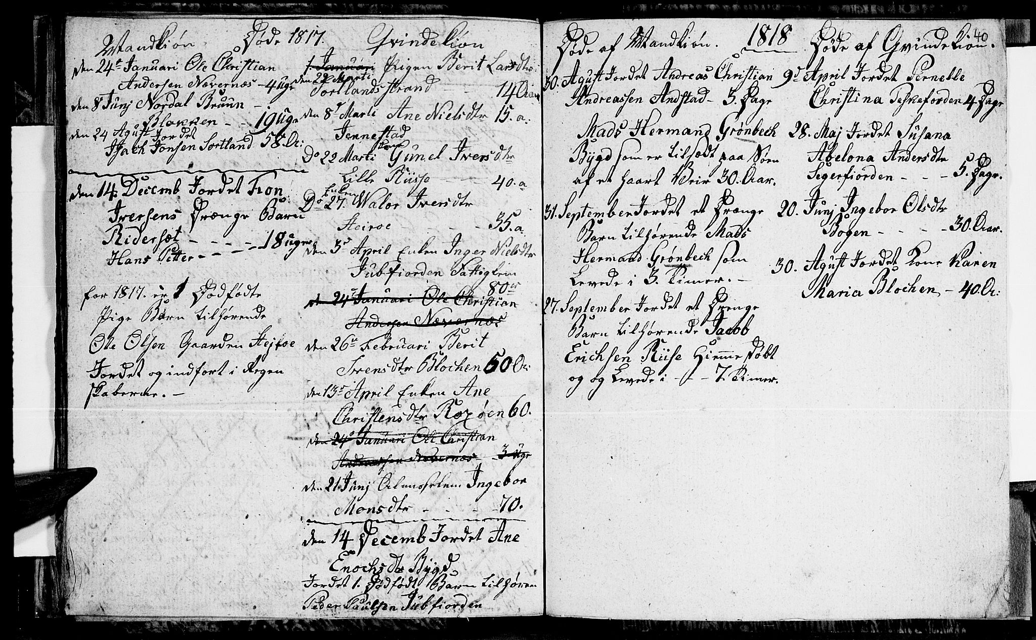 Ministerialprotokoller, klokkerbøker og fødselsregistre - Nordland, AV/SAT-A-1459/895/L1368: Parish register (official) no. 895A03, 1812-1818, p. 40