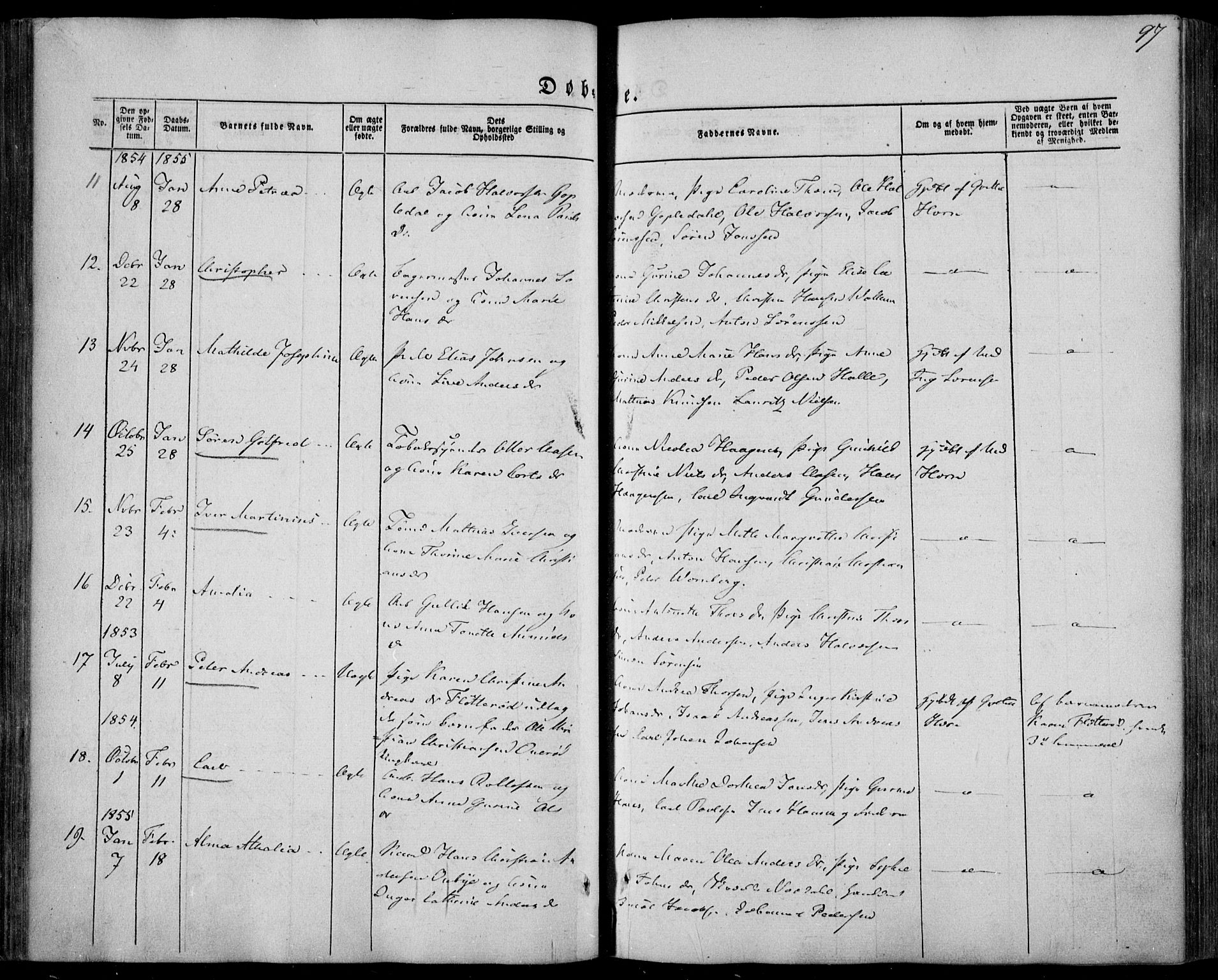 Larvik kirkebøker, SAKO/A-352/F/Fa/L0003: Parish register (official) no. I 3, 1848-1856, p. 97