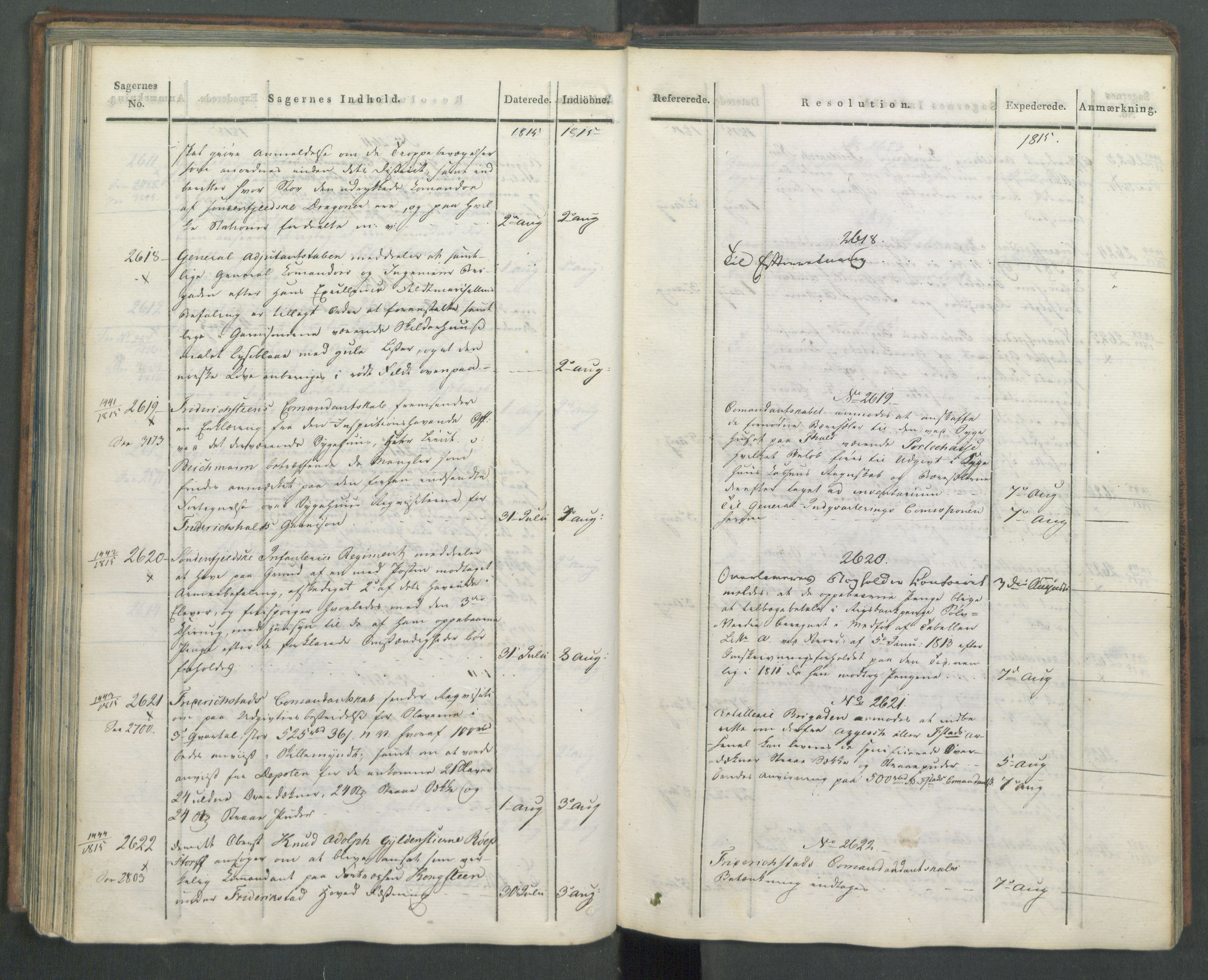 Armédepartementet, AV/RA-RAFA-3493/C/Ca/L0005: 6. Departements Journal, 1815