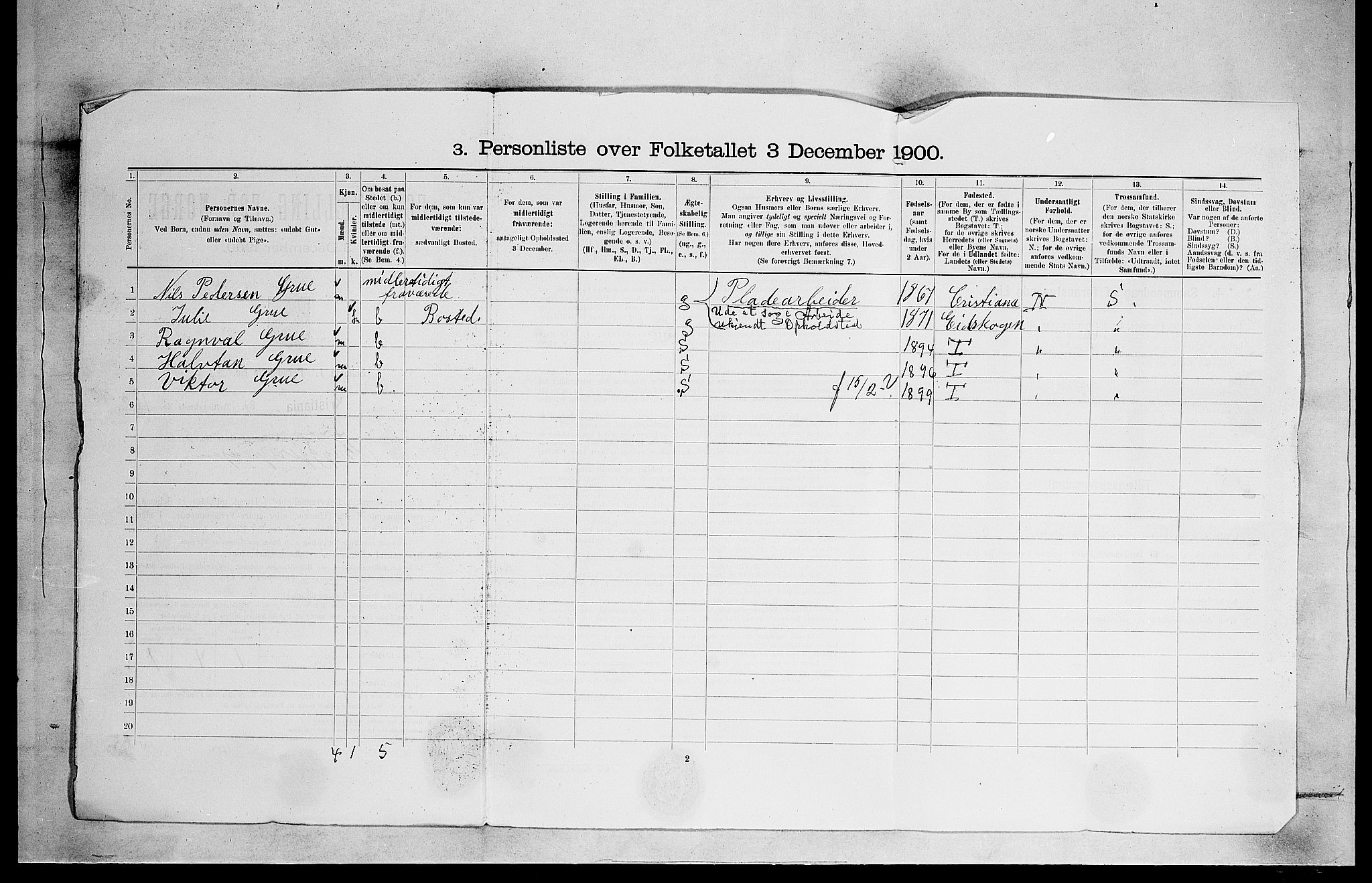 SAO, 1900 census for Kristiania, 1900, p. 9474