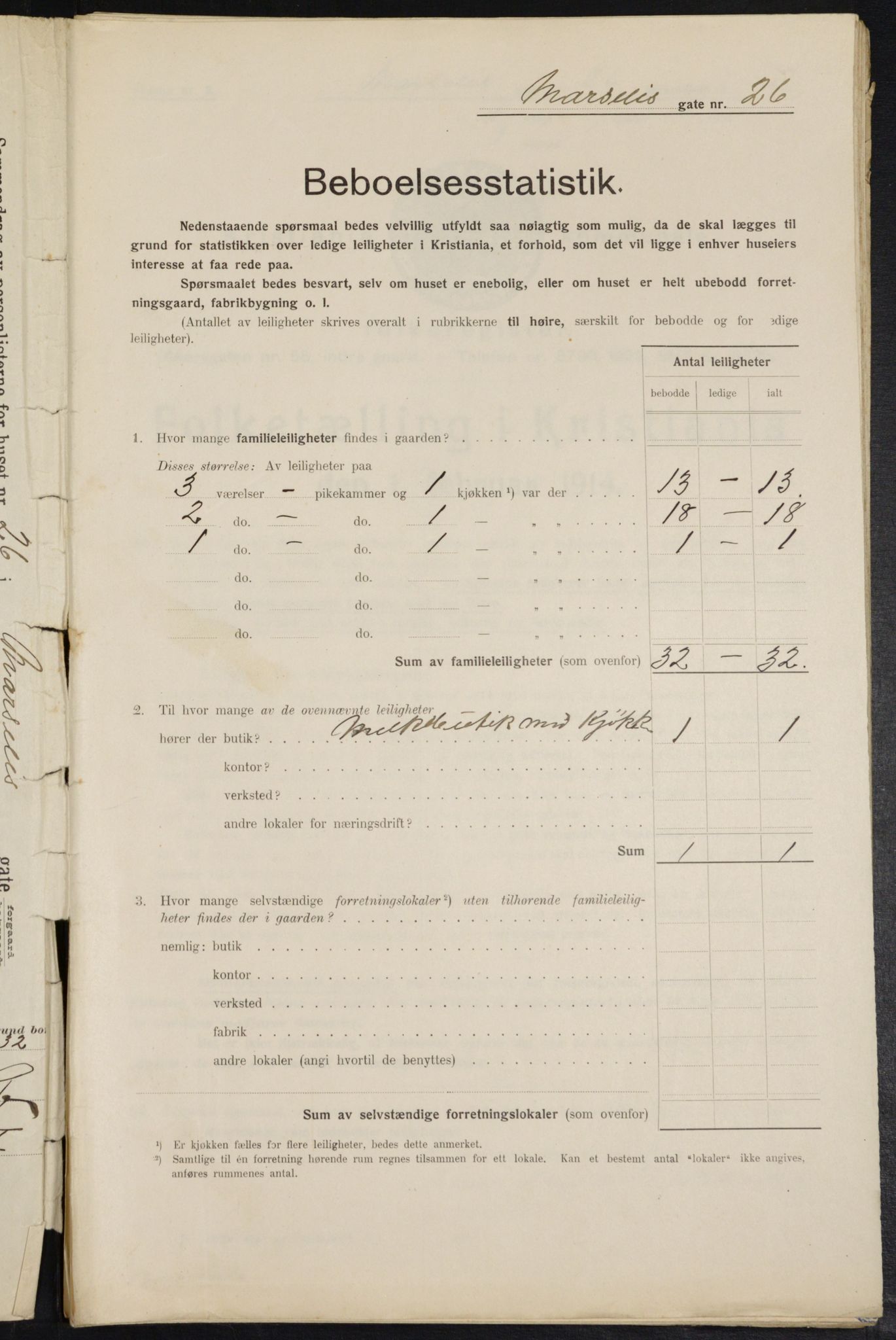 OBA, Municipal Census 1914 for Kristiania, 1914, p. 64409