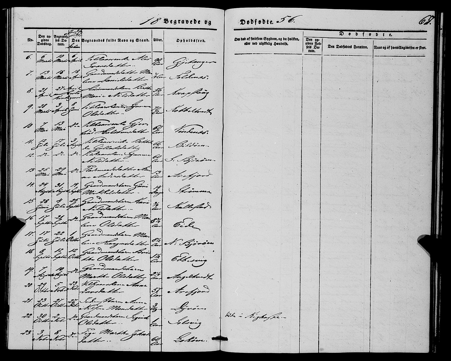 Fjell sokneprestembete, SAB/A-75301/H/Haa: Parish register (official) no. A 7, 1847-1877, p. 67