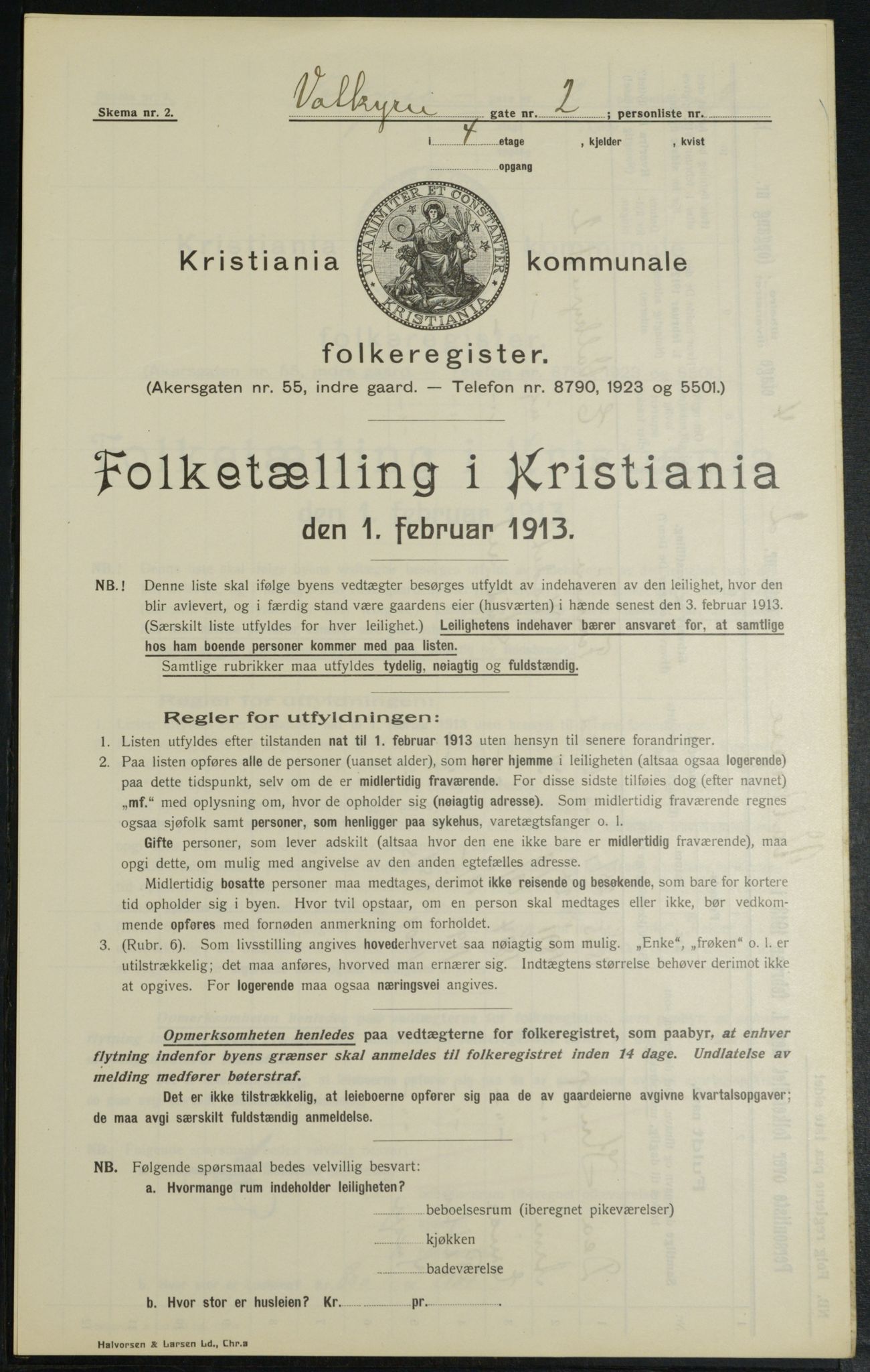 OBA, Municipal Census 1913 for Kristiania, 1913, p. 121520