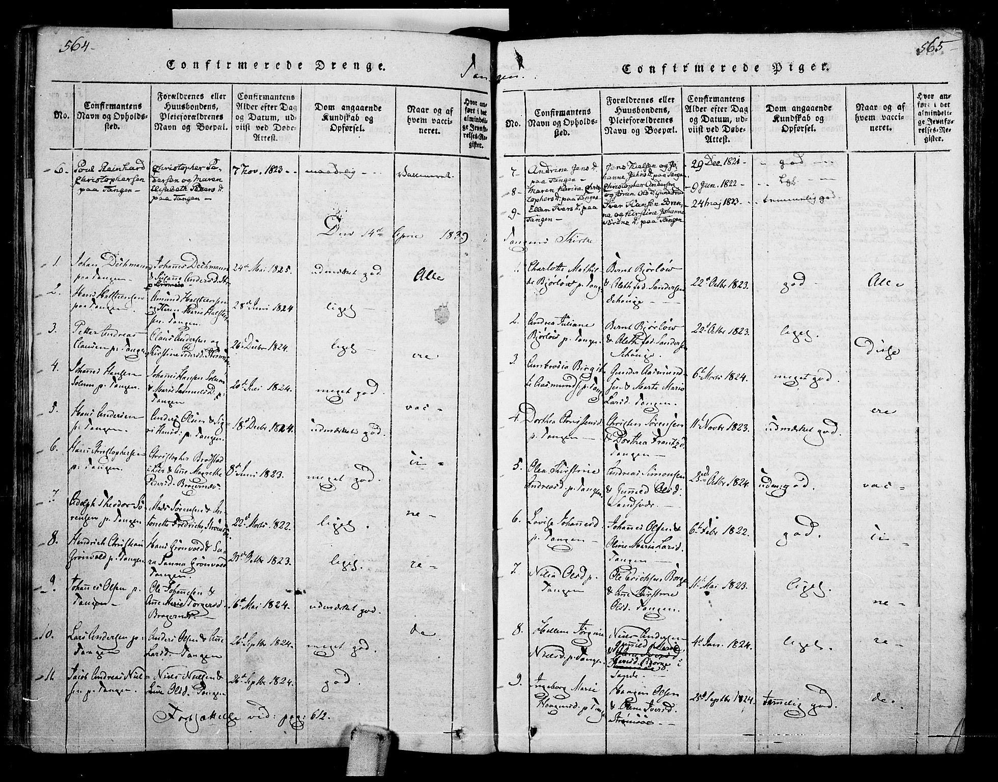 Skoger kirkebøker, SAKO/A-59/F/Fa/L0002: Parish register (official) no. I 2 /2, 1814-1842, p. 564-565