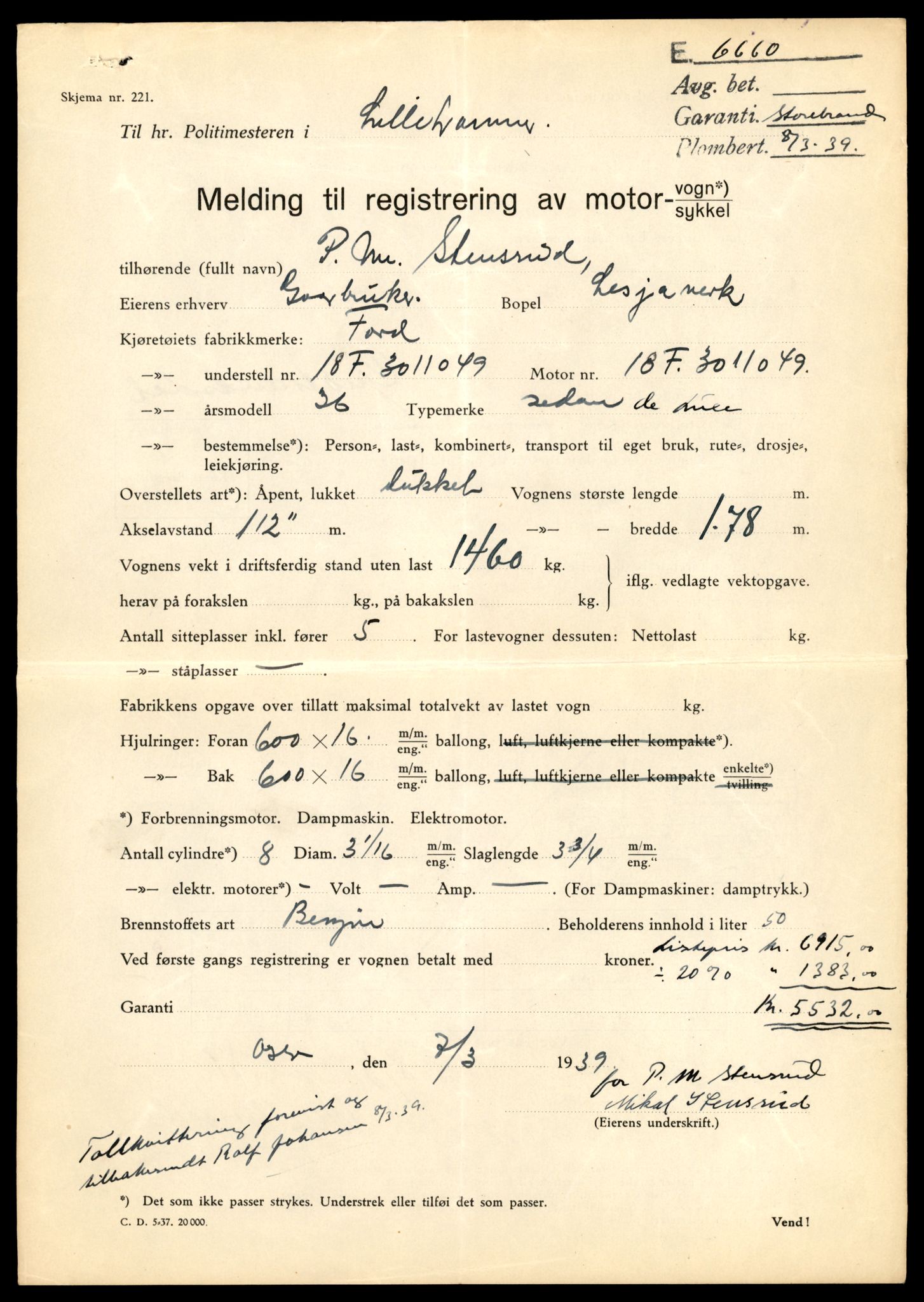 Møre og Romsdal vegkontor - Ålesund trafikkstasjon, AV/SAT-A-4099/F/Fe/L0025: Registreringskort for kjøretøy T 10931 - T 11045, 1927-1998, p. 1497