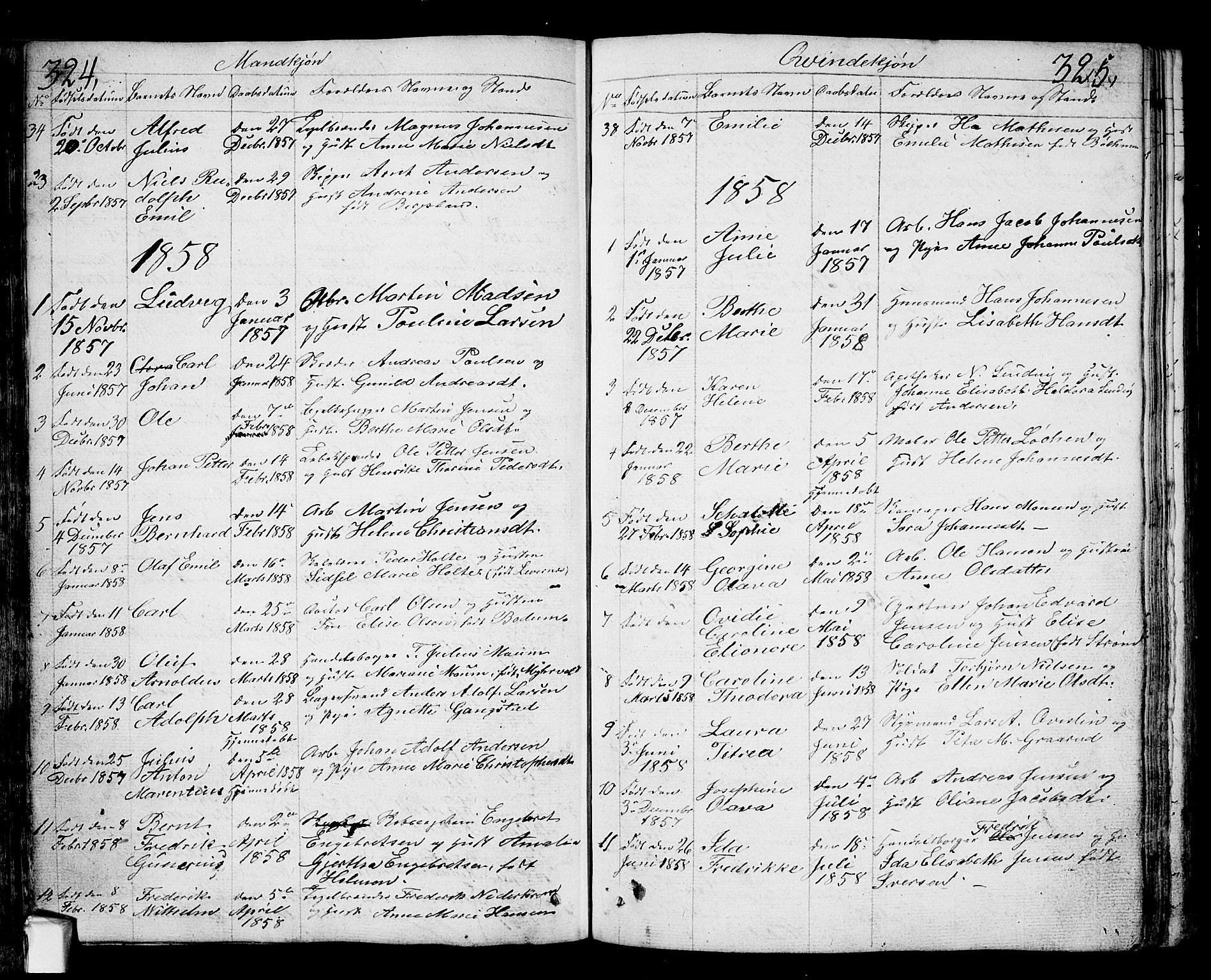 Fredrikstad prestekontor Kirkebøker, AV/SAO-A-11082/G/Ga/L0001: Parish register (copy) no. 1, 1824-1879, p. 324-325