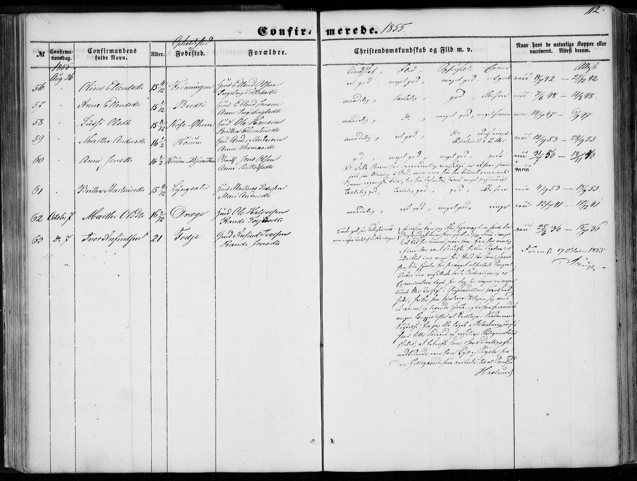 Leikanger sokneprestembete, AV/SAB-A-81001/H/Haa/Haaa/L0008: Parish register (official) no. A 8, 1852-1868, p. 112