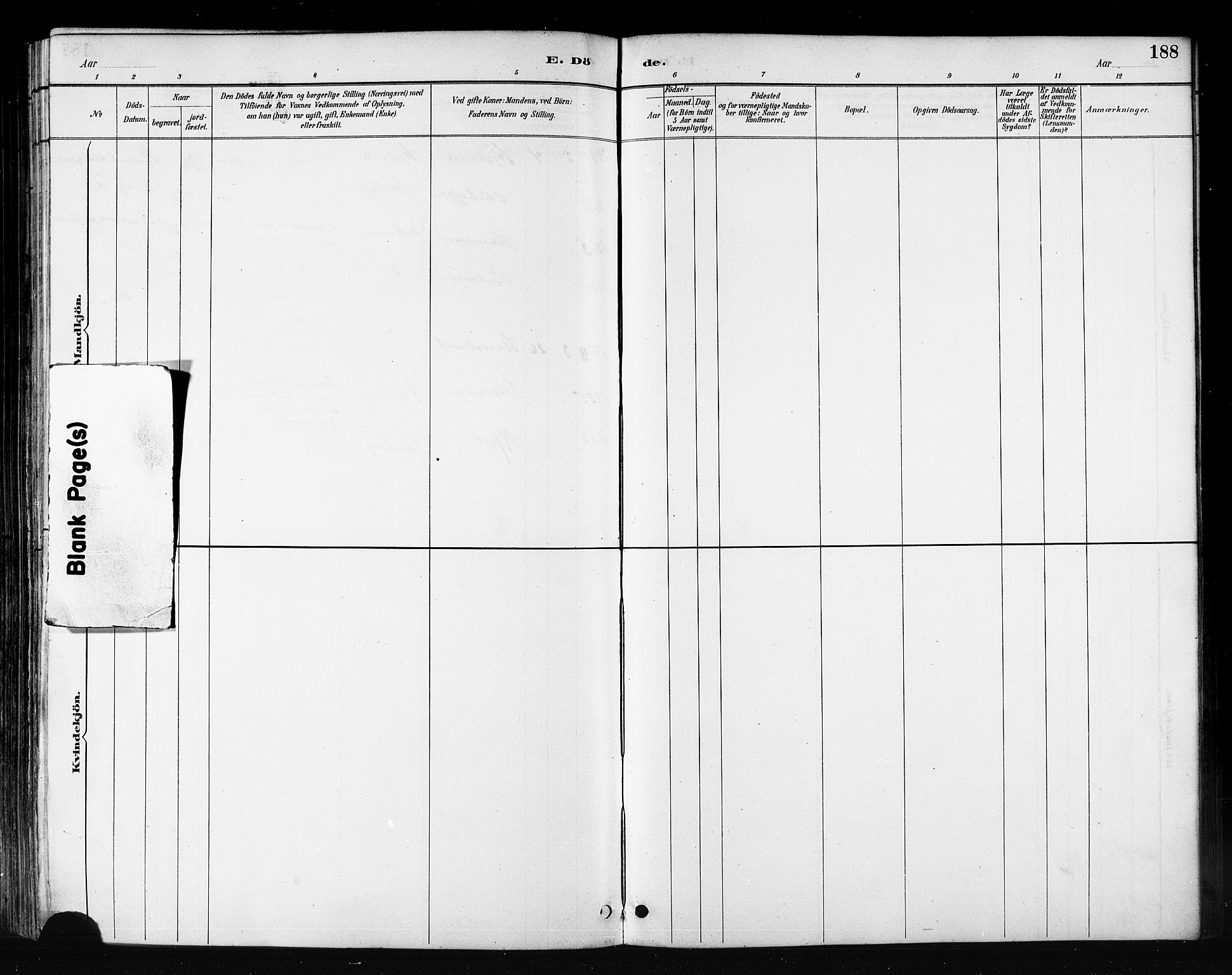 Måsøy sokneprestkontor, AV/SATØ-S-1348/H/Ha/L0007kirke: Parish register (official) no. 7, 1887-1899, p. 188