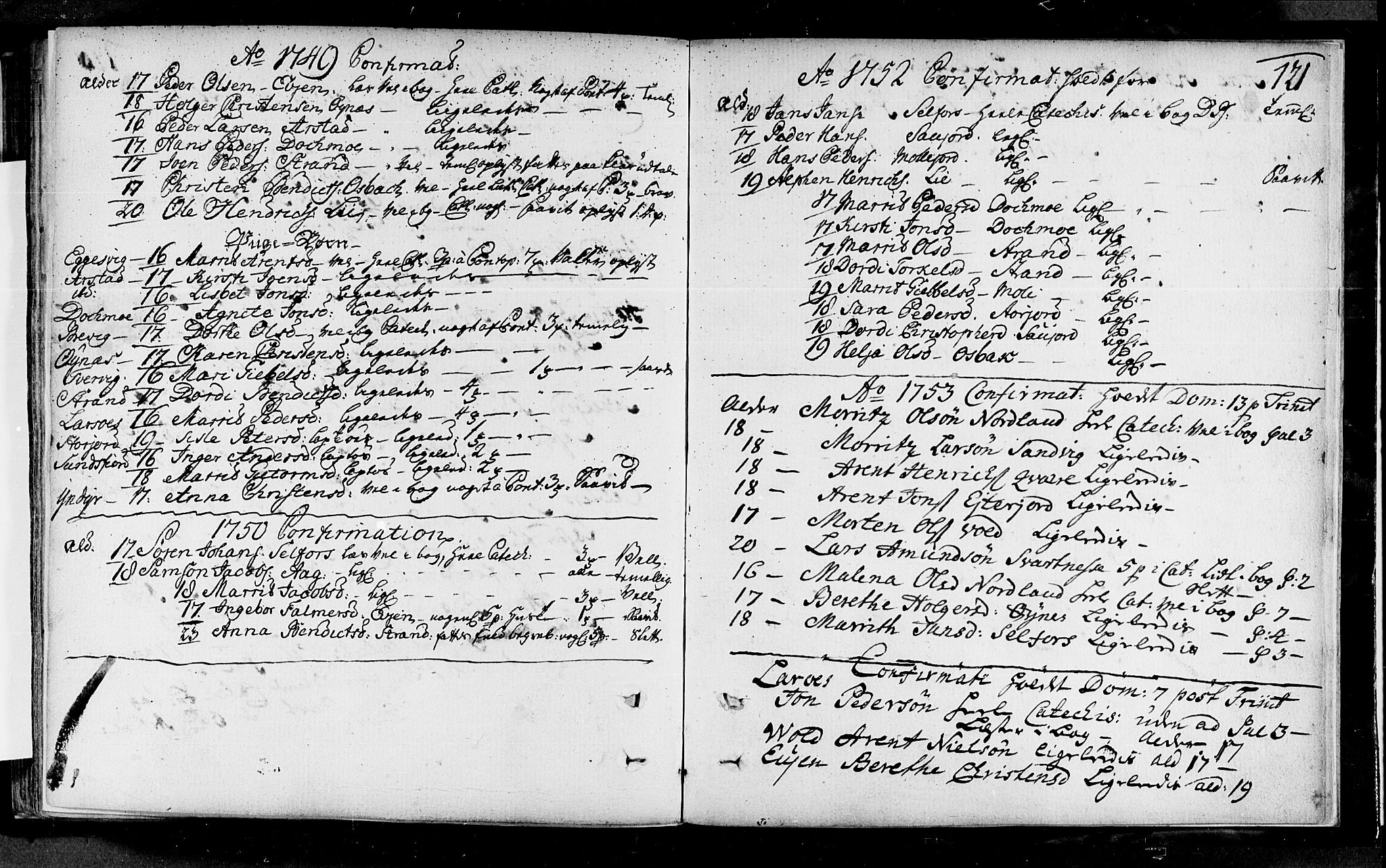 Ministerialprotokoller, klokkerbøker og fødselsregistre - Nordland, SAT/A-1459/846/L0643: Parish register (official) no. 846A01, 1748-1804, p. 121