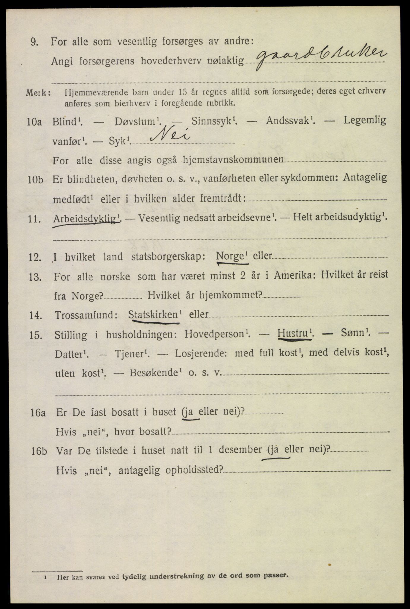 SAH, 1920 census for Vestre Toten, 1920, p. 7415