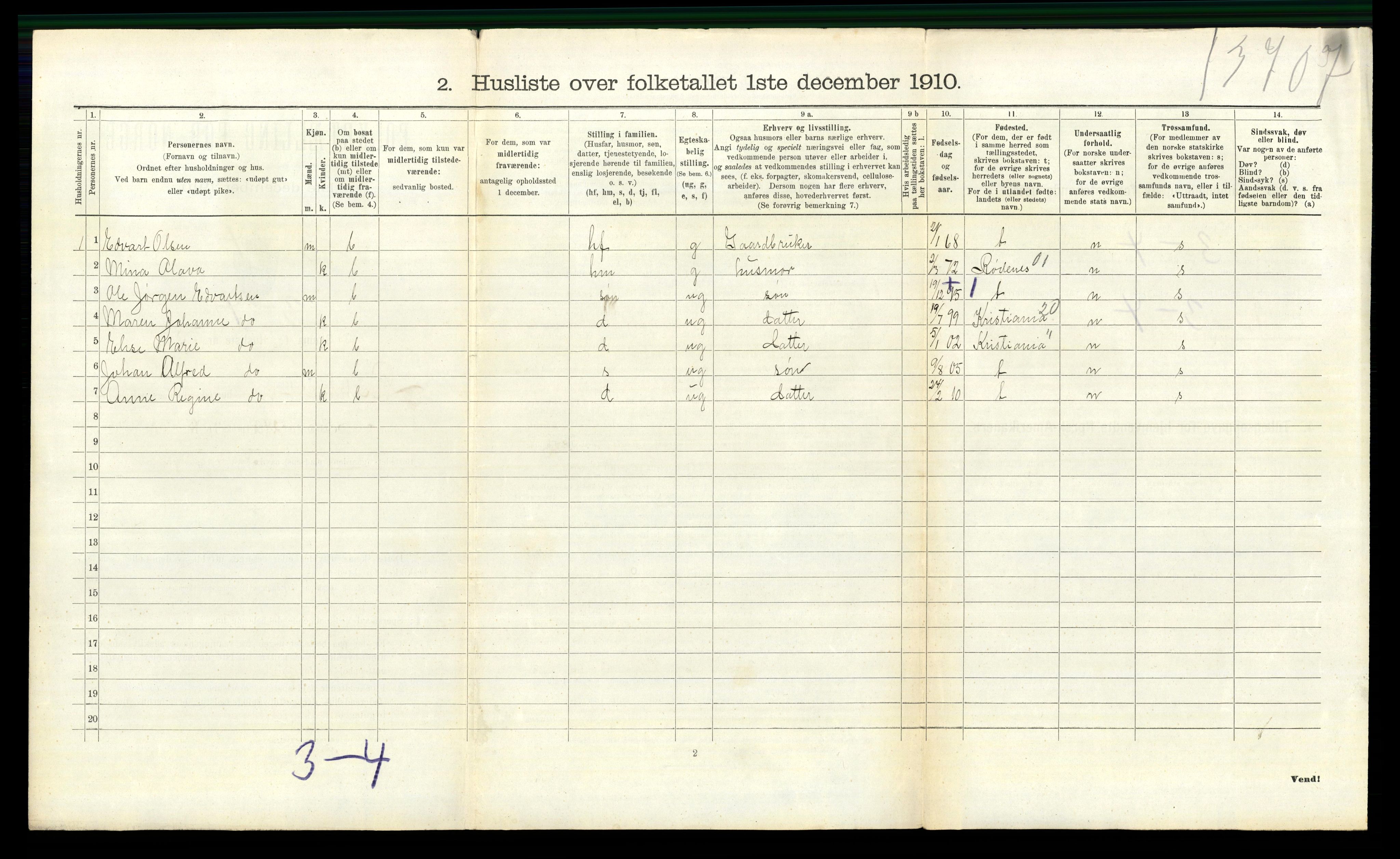 RA, 1910 census for Rakkestad, 1910, p. 538