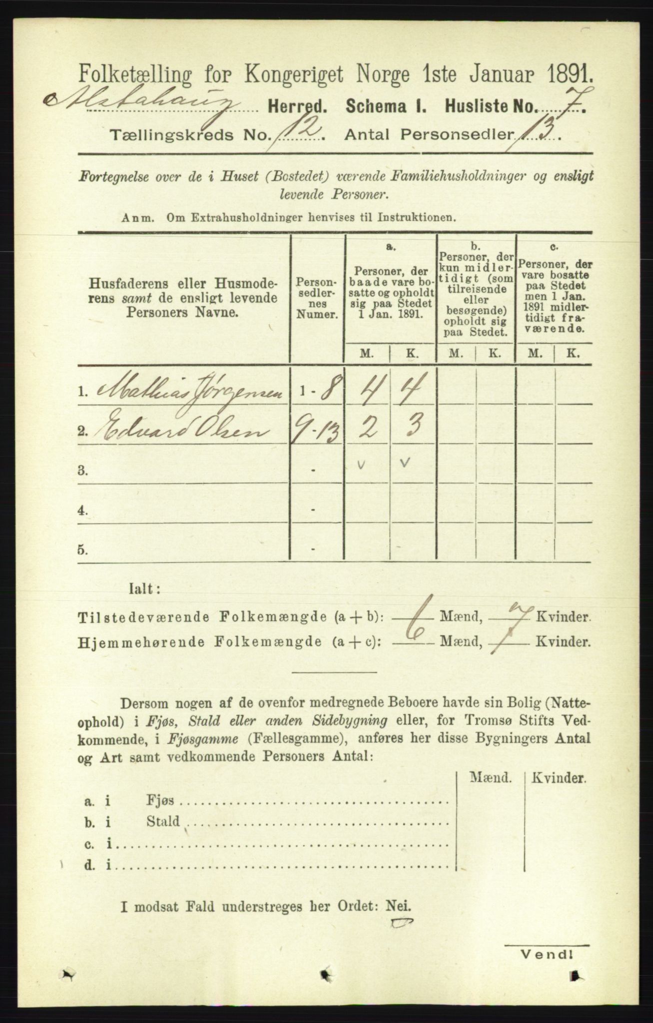 RA, 1891 census for 1820 Alstahaug, 1891, p. 4228