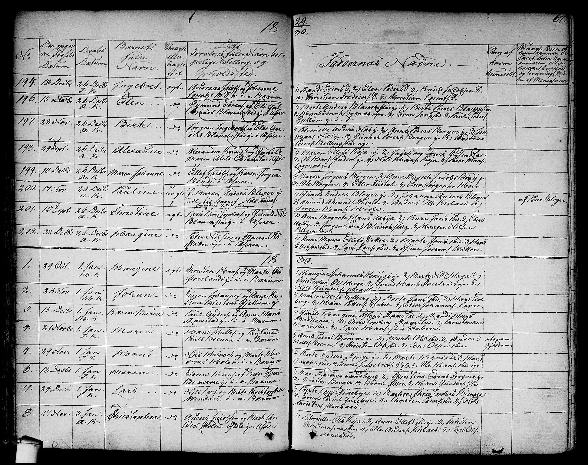Asker prestekontor Kirkebøker, SAO/A-10256a/F/Fa/L0007: Parish register (official) no. I 7, 1825-1864, p. 67