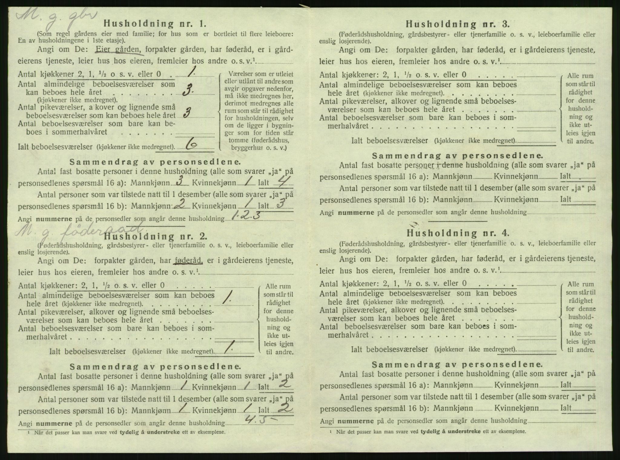 SAT, 1920 census for Tustna, 1920, p. 594