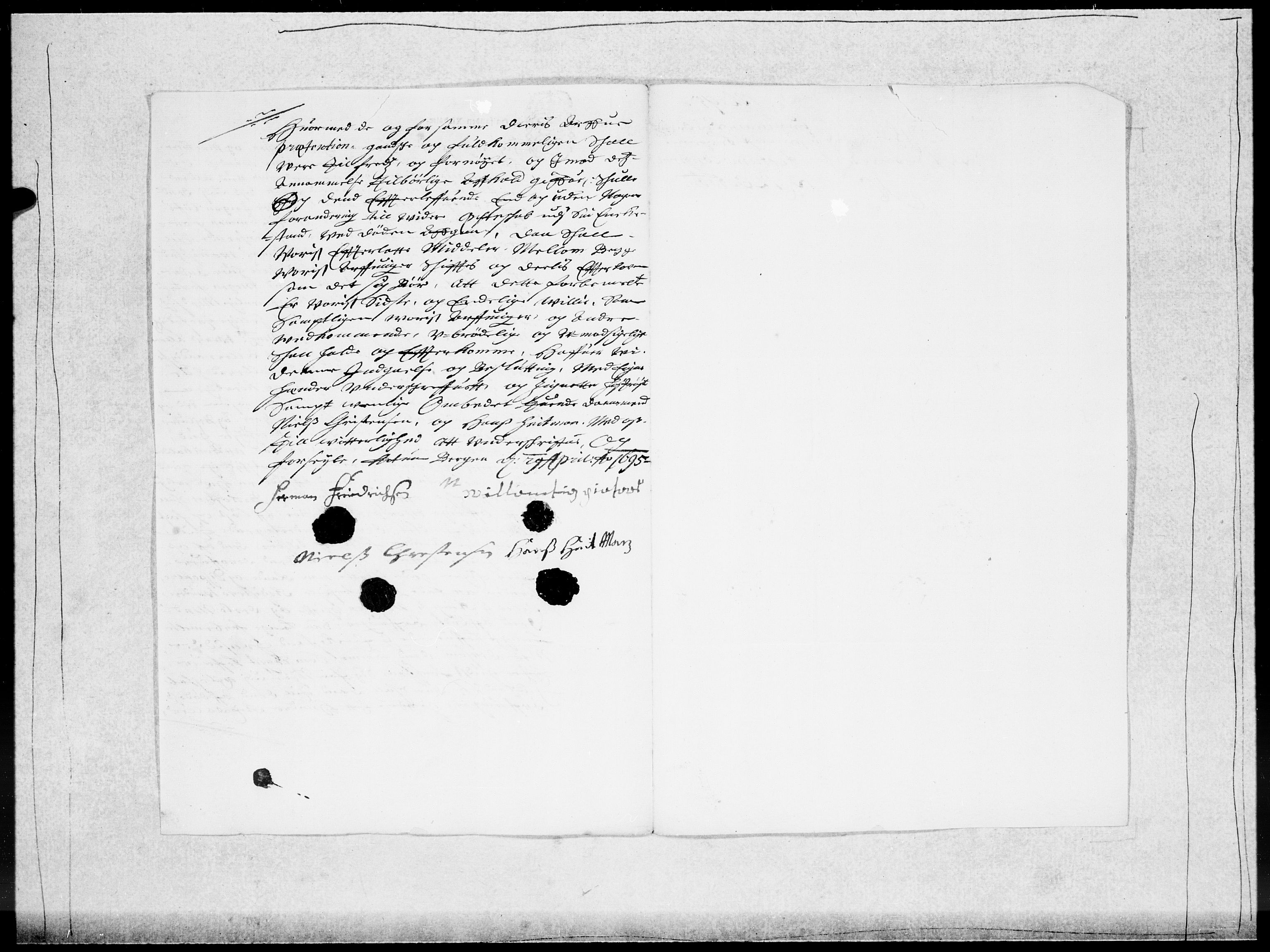 Danske Kanselli 1572-1799, AV/RA-EA-3023/F/Fc/Fcc/Fcca/L0047: Norske innlegg 1572-1799, 1695-1697, p. 37