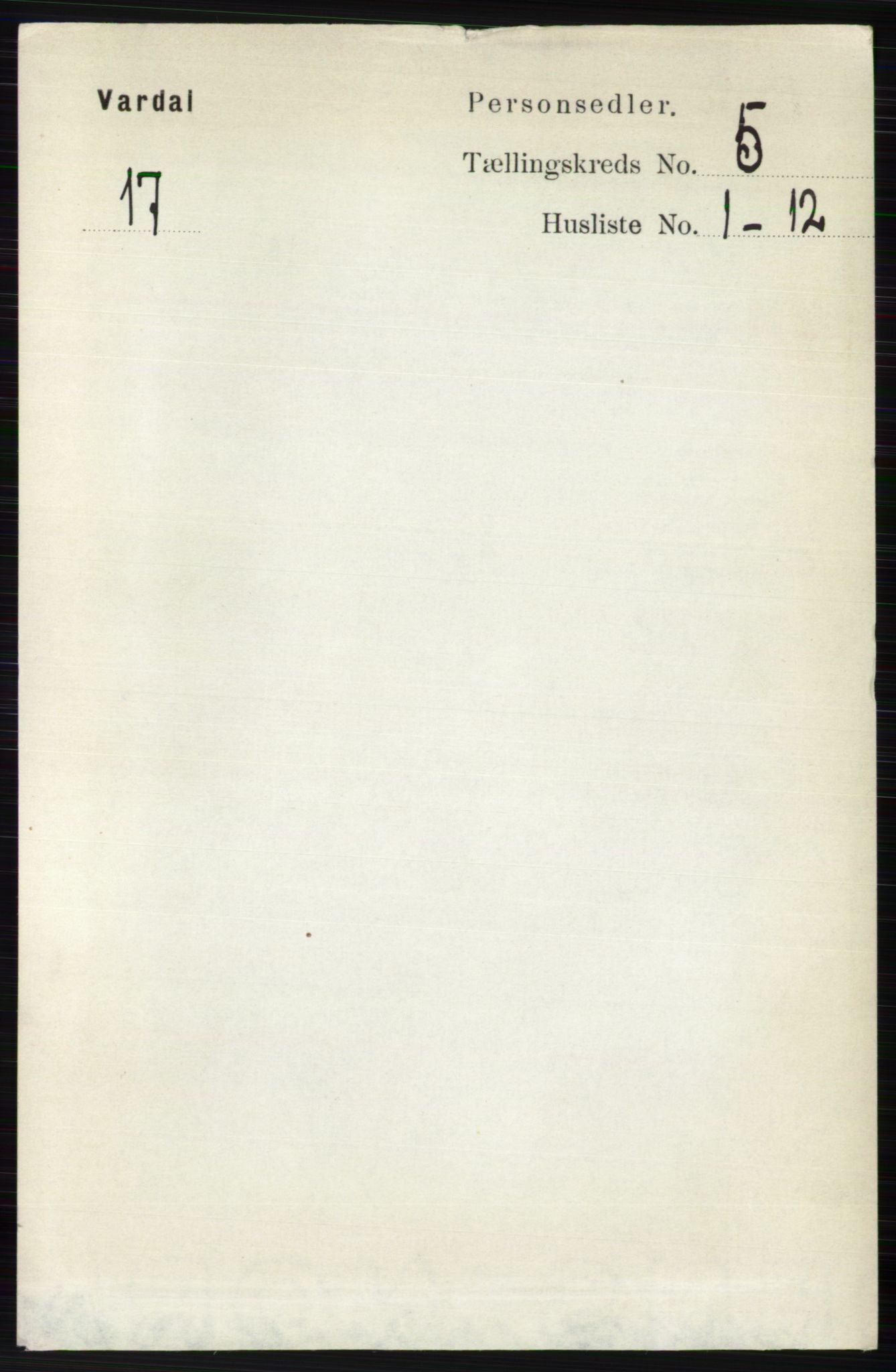RA, 1891 census for 0527 Vardal, 1891, p. 2158