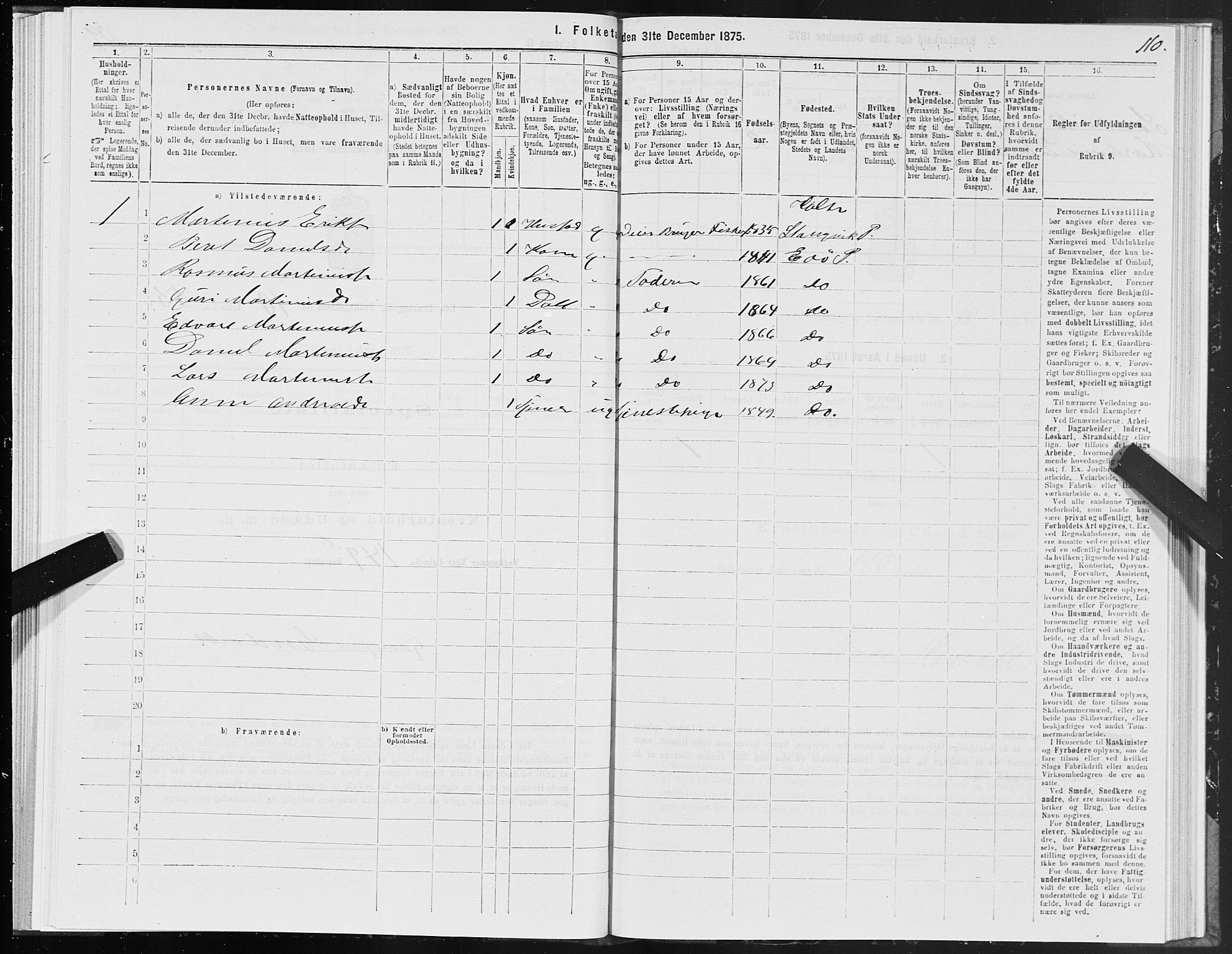 SAT, 1875 census for 1573P Edøy, 1875, p. 5110