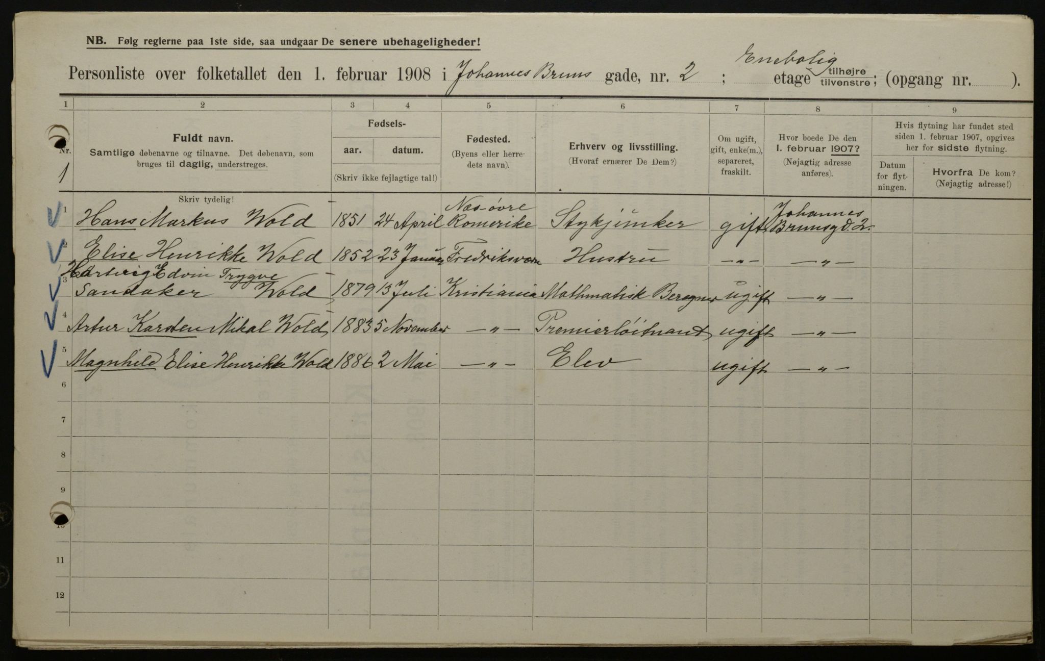 OBA, Municipal Census 1908 for Kristiania, 1908, p. 42028