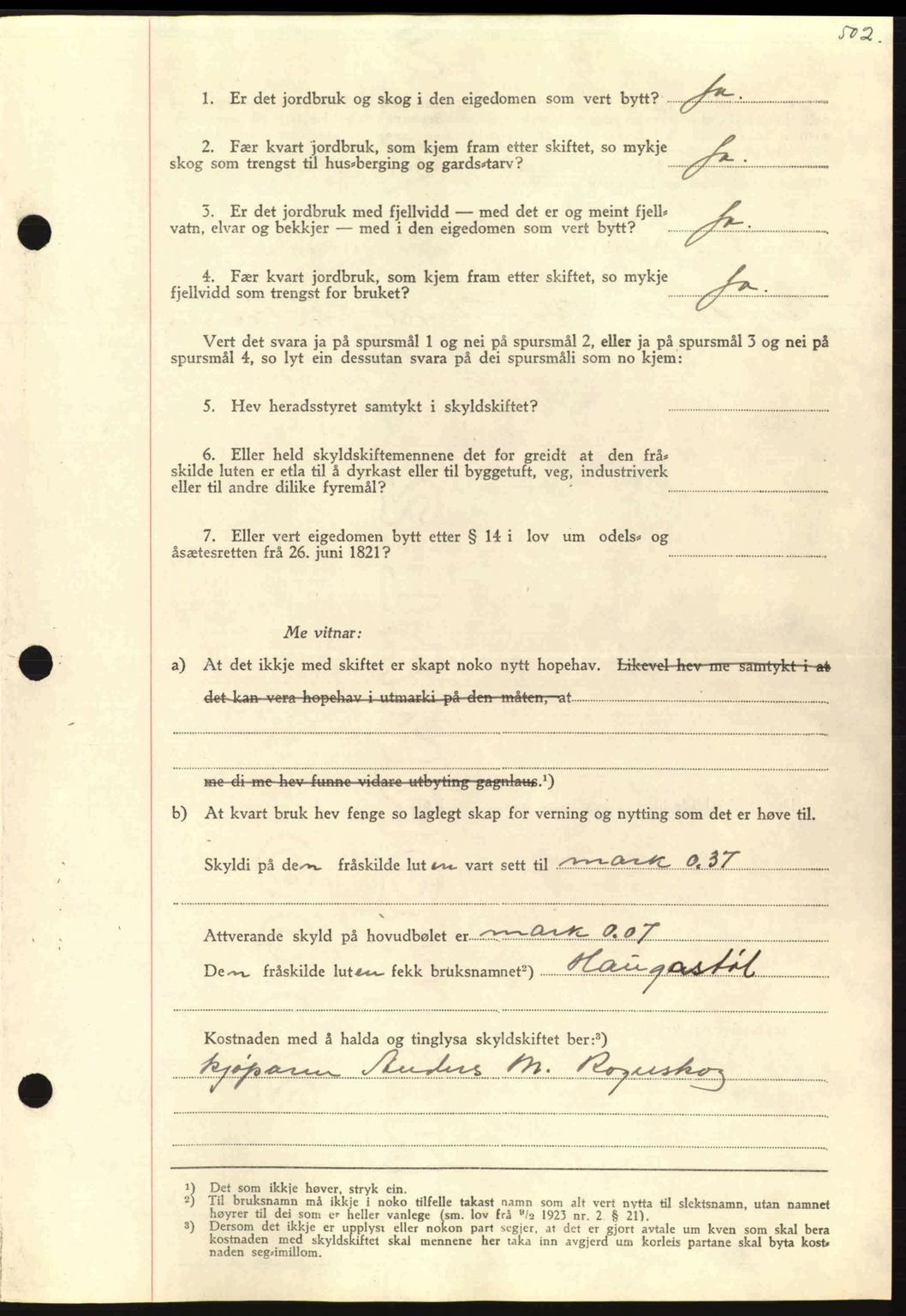 Nordmøre sorenskriveri, AV/SAT-A-4132/1/2/2Ca: Mortgage book no. A88, 1940-1940, Diary no: : 1351/1940