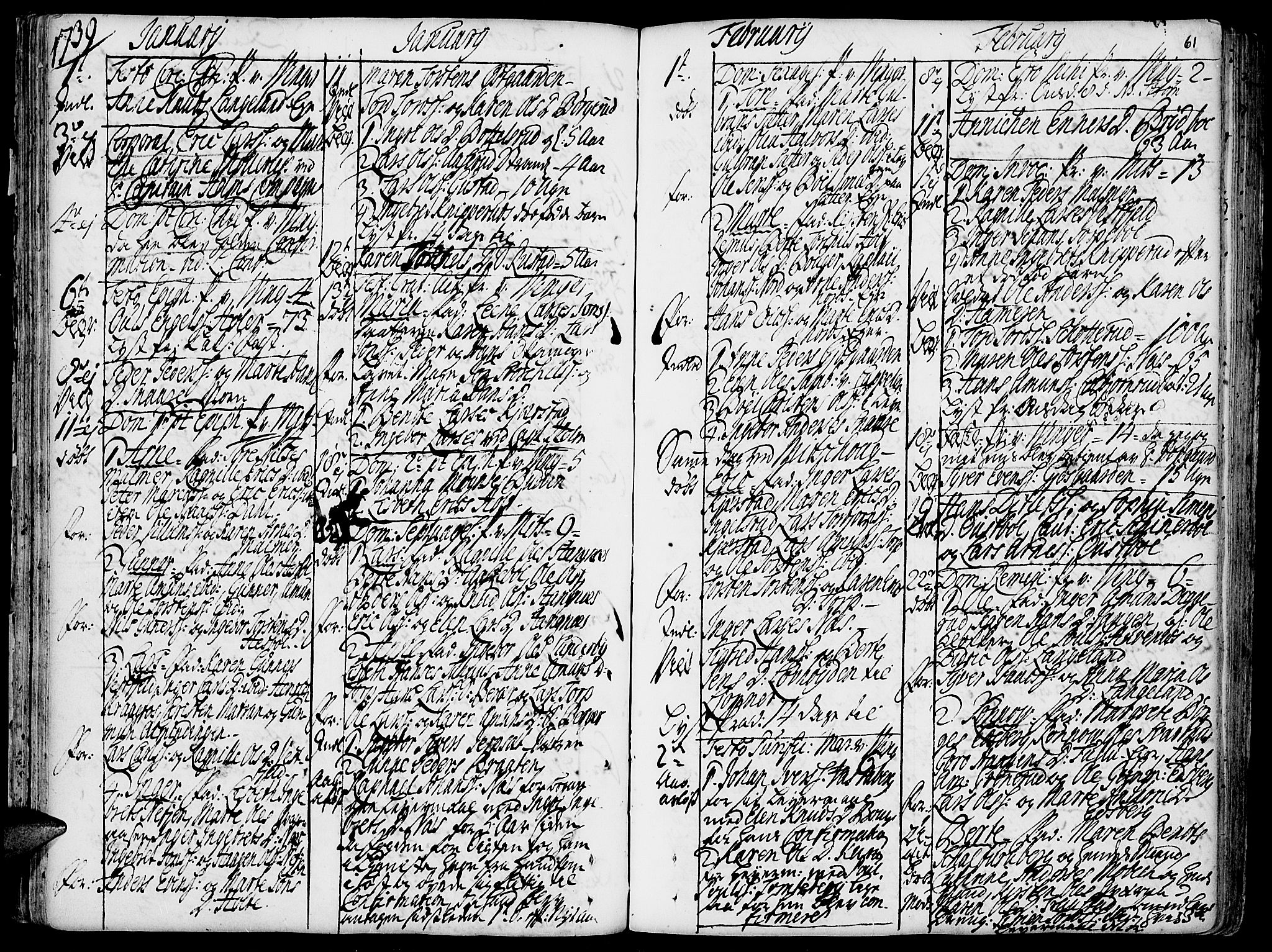 Vinger prestekontor, AV/SAH-PREST-024/H/Ha/Haa/L0002: Parish register (official) no. 2, 1730-1751, p. 61