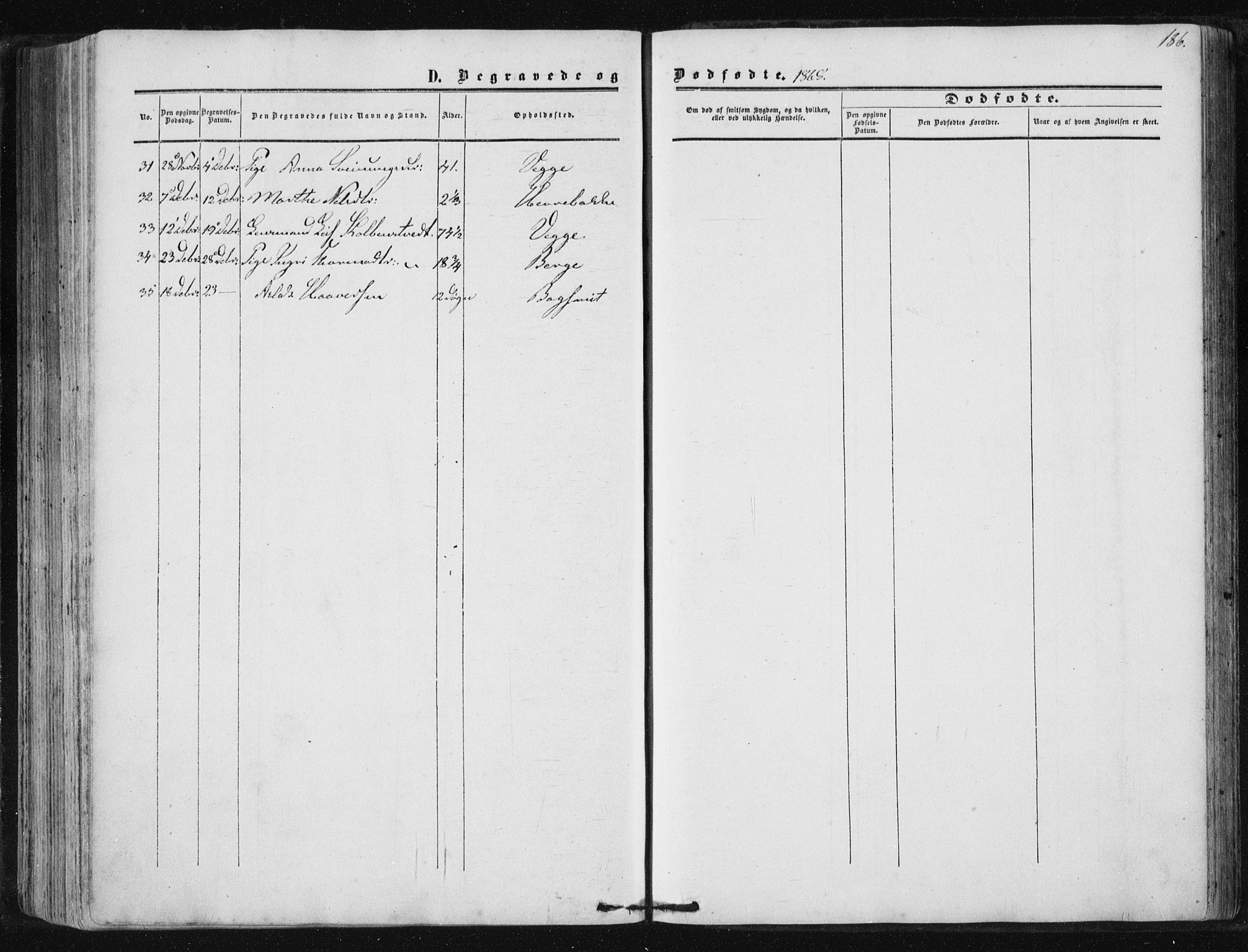 Suldal sokneprestkontor, AV/SAST-A-101845/01/IV/L0009: Parish register (official) no. A 9, 1854-1868, p. 186