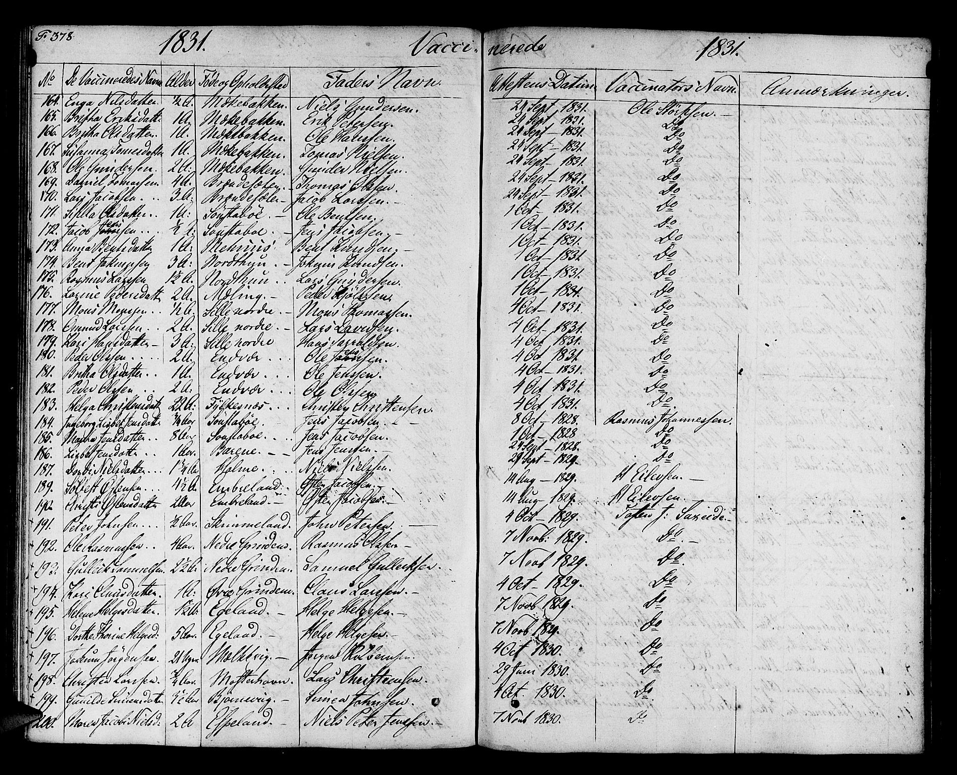 Finnås sokneprestembete, AV/SAB-A-99925/H/Ha/Haa/Haaa/L0005: Parish register (official) no. A 5, 1823-1835, p. 378