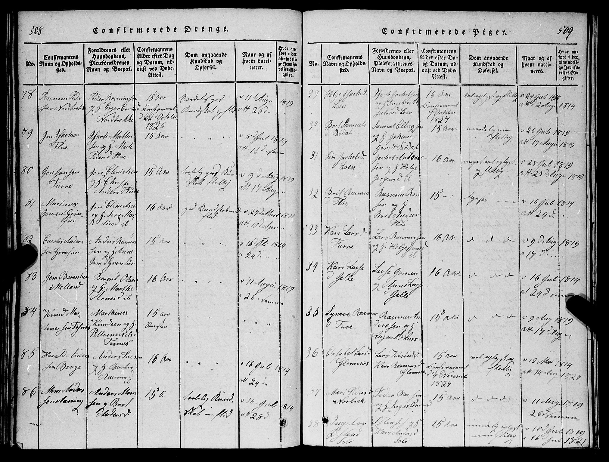 Stryn Sokneprestembete, SAB/A-82501: Parish register (copy) no. C 1, 1801-1845, p. 508-509