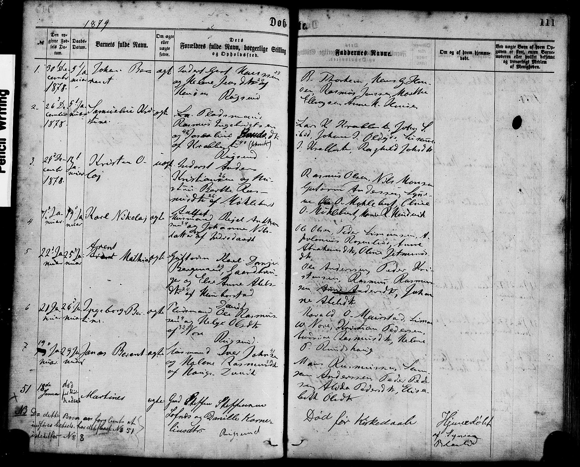 Davik sokneprestembete, AV/SAB-A-79701/H/Haa/Haaa/L0006: Parish register (official) no. A 6, 1867-1881, p. 111