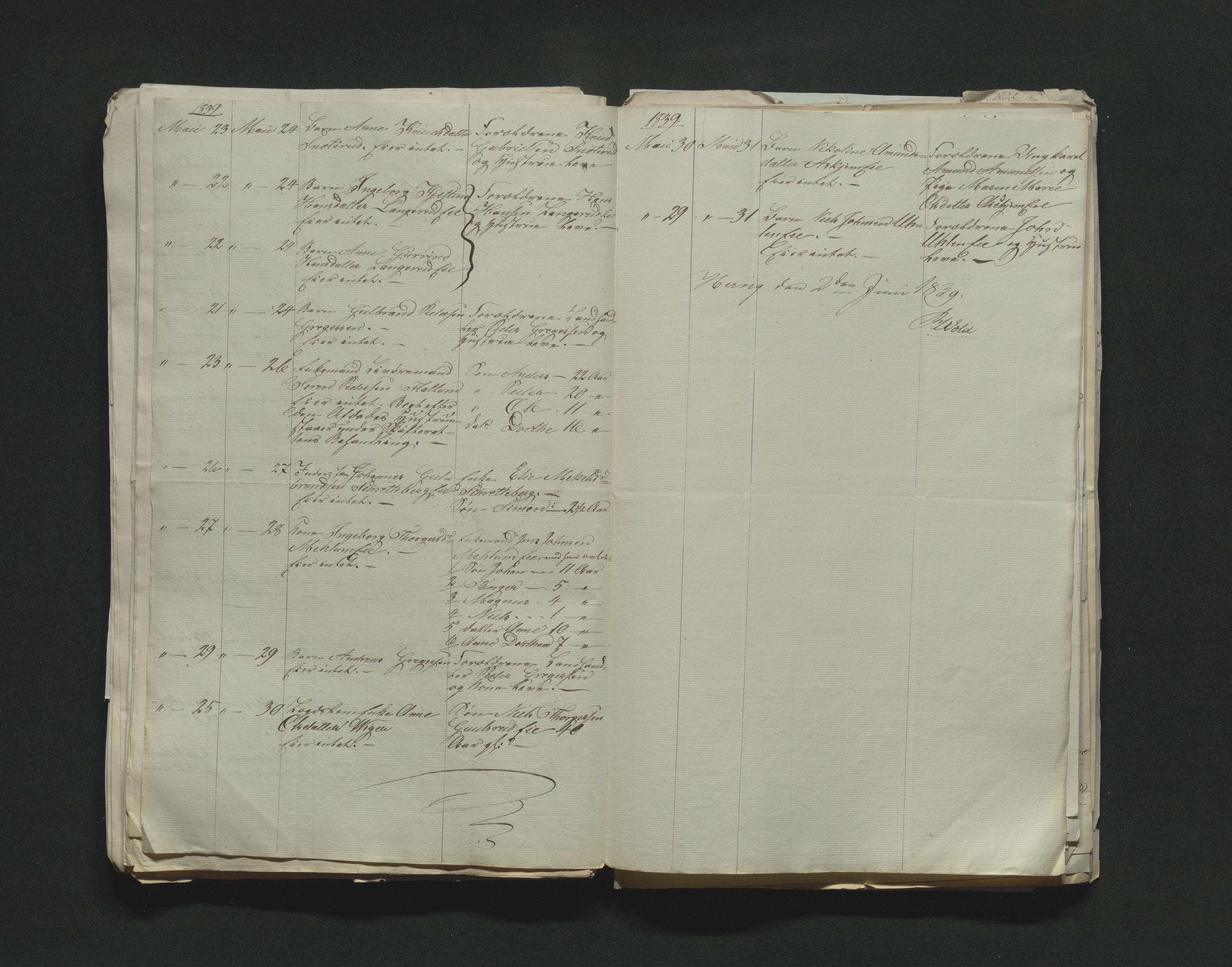 Eiker, Modum og Sigdal sorenskriveri, AV/SAKO-A-123/H/Ha/Hab/L0005: Dødsfallsmeldinger, 1837-1840