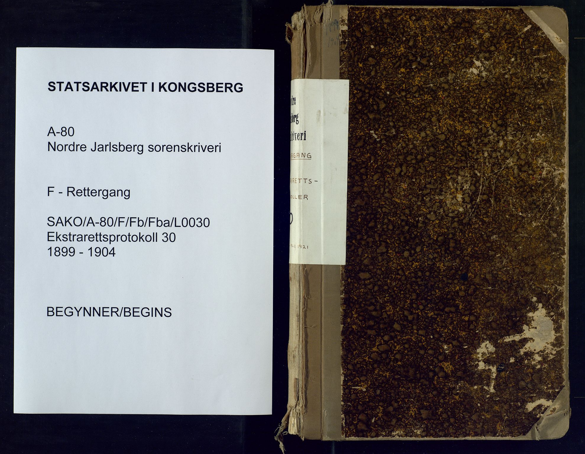 Nordre Jarlsberg sorenskriveri, SAKO/A-80/F/Fb/Fba/L0030: Ekstrarettsprotokoll, 1899-1904