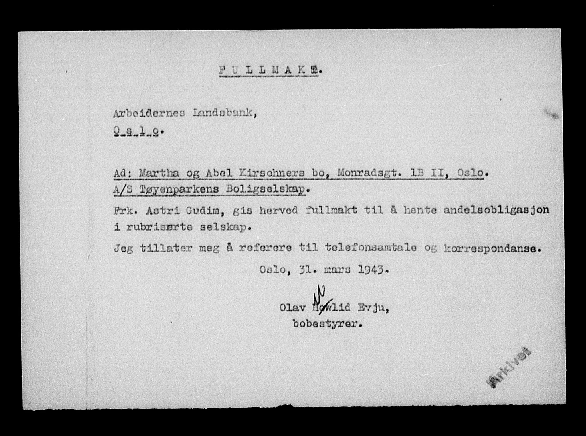 Justisdepartementet, Tilbakeføringskontoret for inndratte formuer, AV/RA-S-1564/H/Hc/Hcc/L0951: --, 1945-1947, p. 447